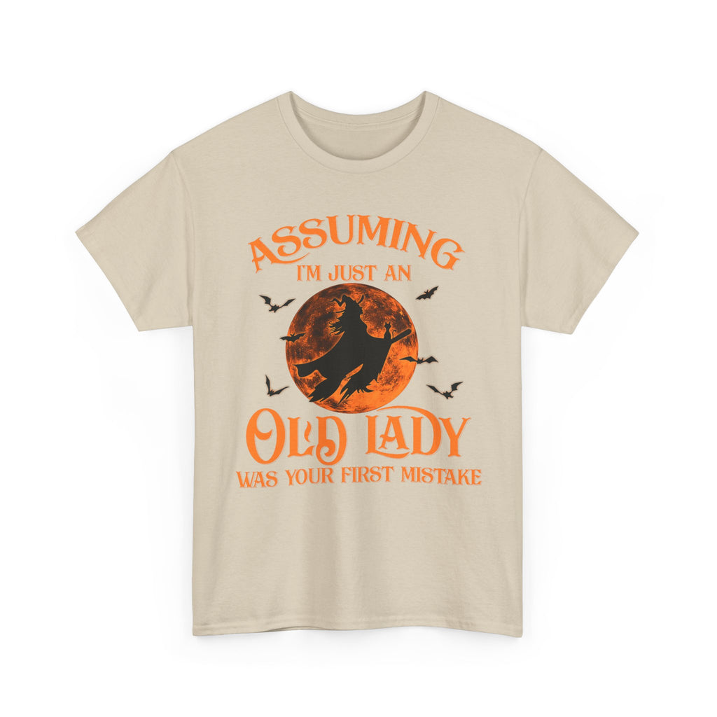 Funny Witch T Shirt - Assuming Im Just An Old Lady Is Your First Mistake - T-Shirt For Witches - Wicken Gifts - NEW