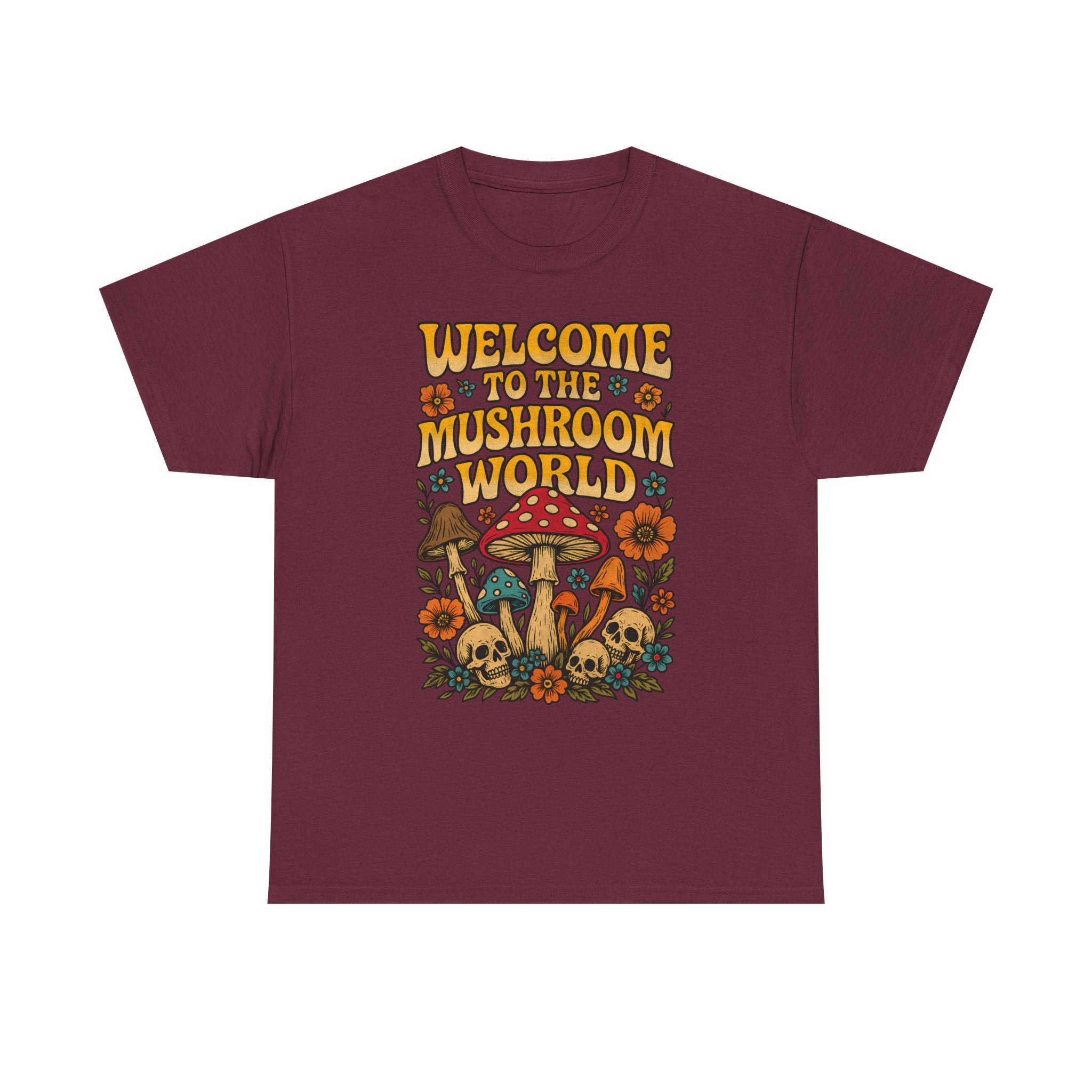 Mushroom World T-Shirt - Retro - Welcome to the Mushroom World - Graphic Tee Shirt Forager Gift