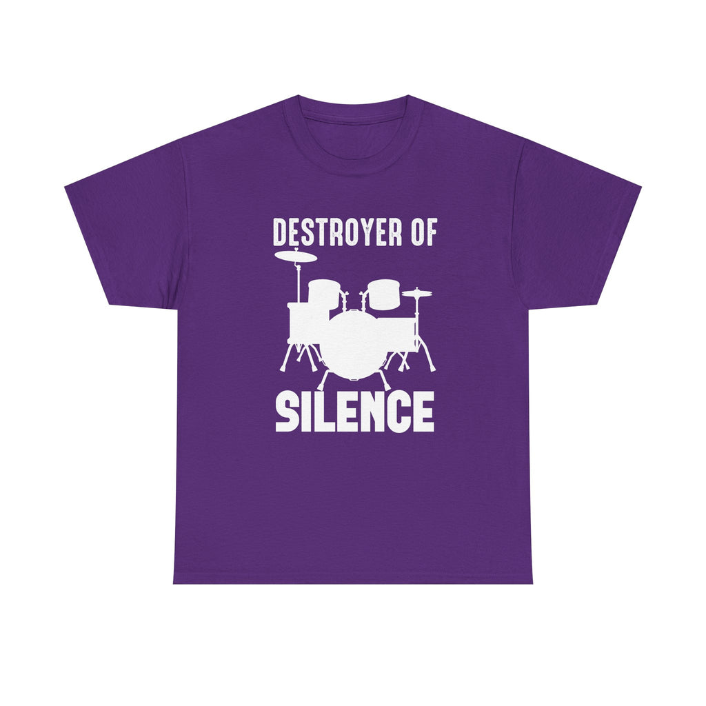 Drummer T-Shirt - Destroyer of Silence"- - Funny Drum Set Tee Shirt NEW