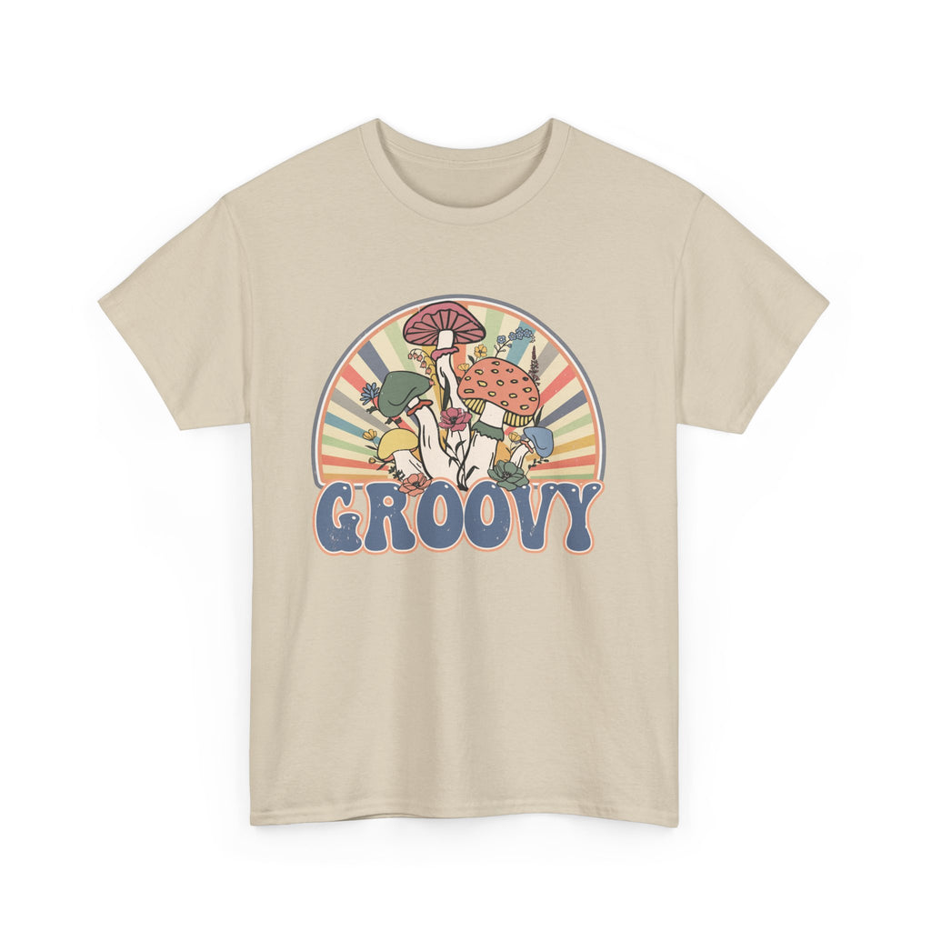 Groovy Mushroom T-Shirt - Retro Rainbow Magic Mushroom Tee Shirt Forager Gift