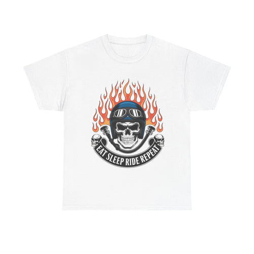 Biker T-Shirt - Eat Sleep Ride Repeat - Tee Shirt For Bikers - Gift For Motorcycle Enthusiasts - NEW