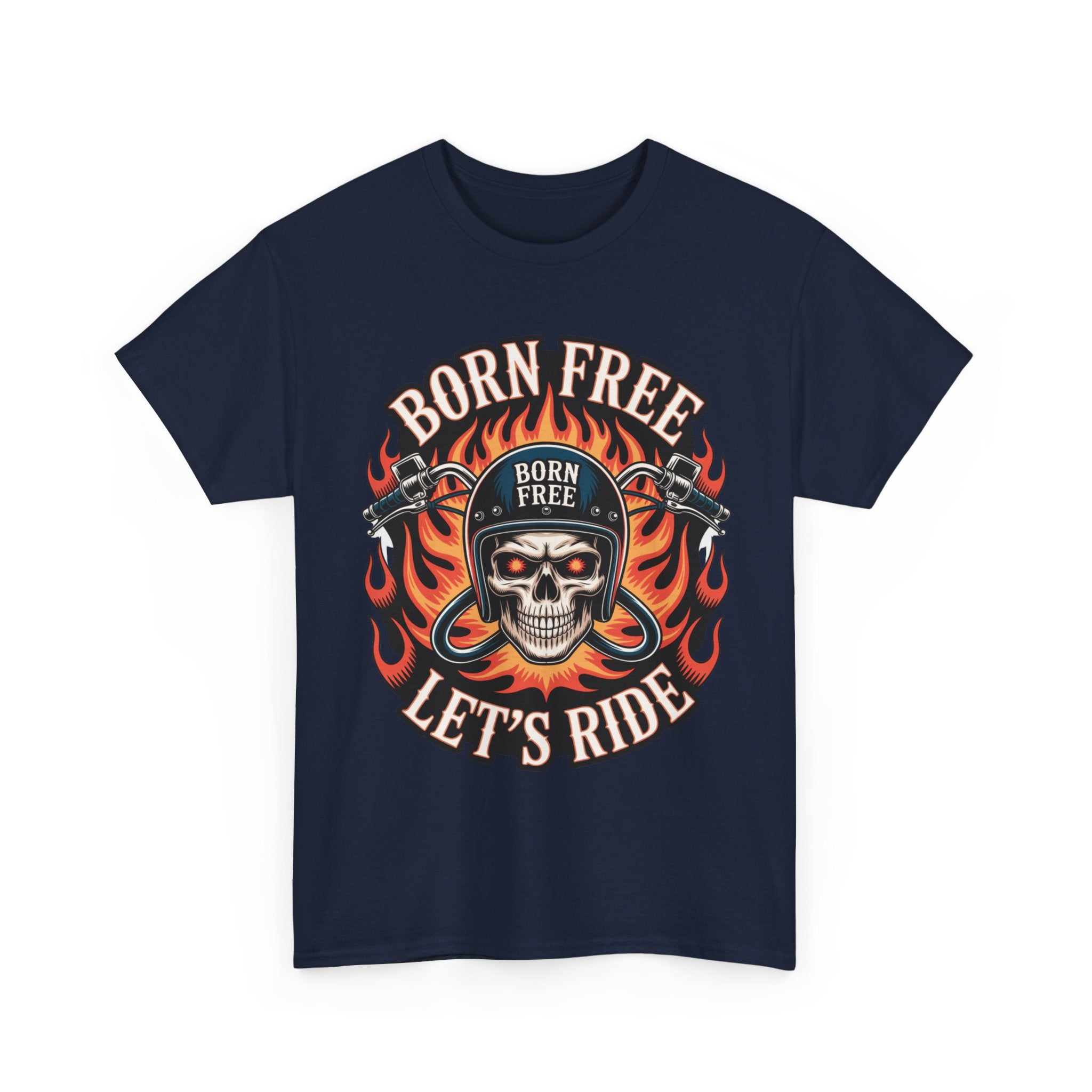 Biker T-Shirt - Born Free Lets Ride - Tee Shirt For Bikers And Motorcycle Enthusiasts NEW