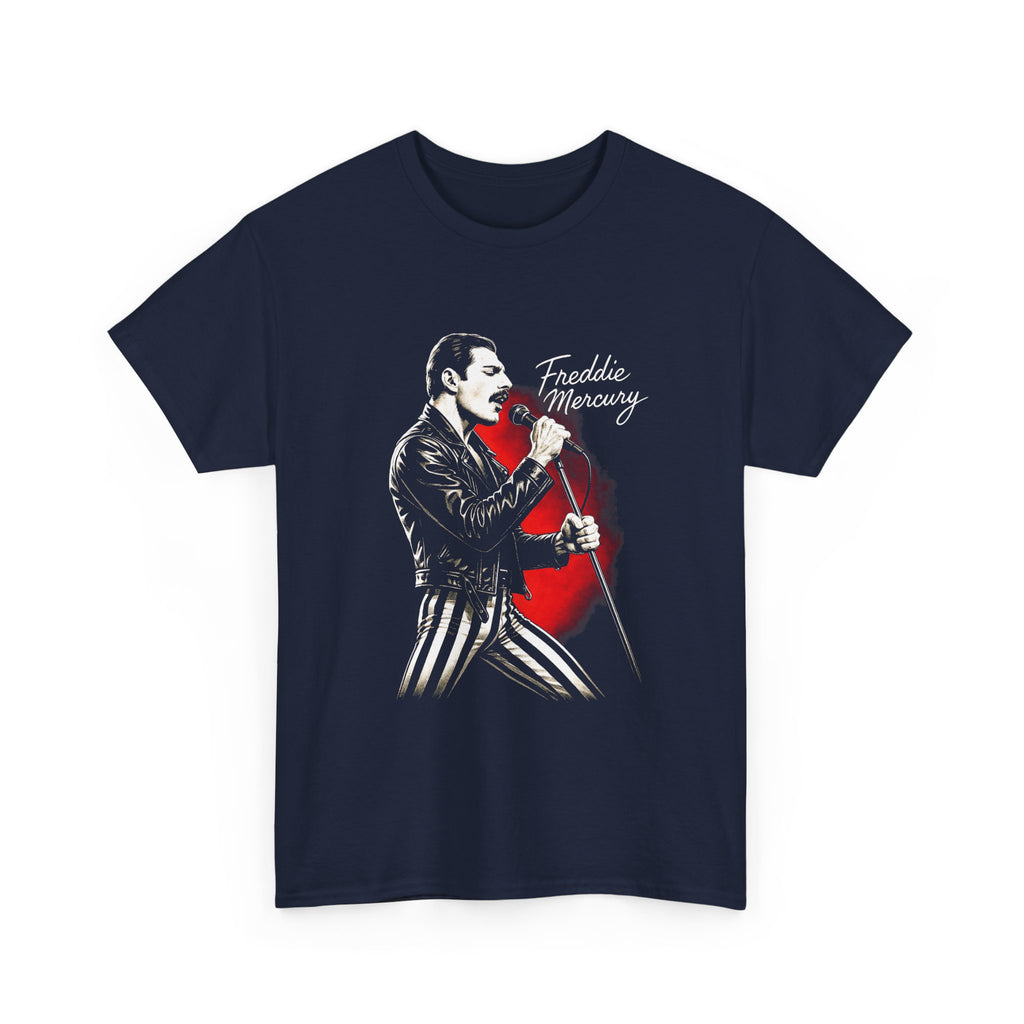 Freddy Mercury Red Heart Graphic T-Shirt - Retro Vintage Queen Band T-Shirt - NEW