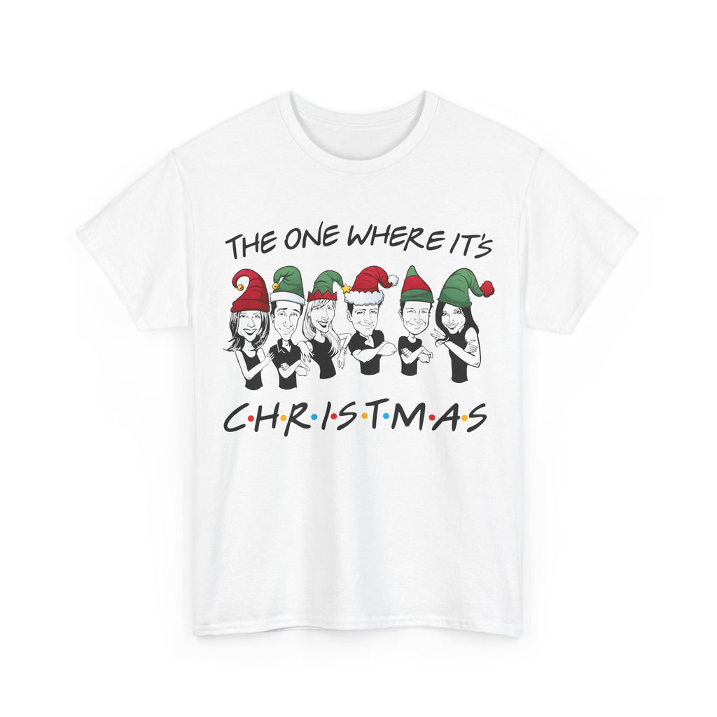 Friends Christmas T-Shirt - The One Where It's Christmas - Holiday Gift Tee Shirt - NEW