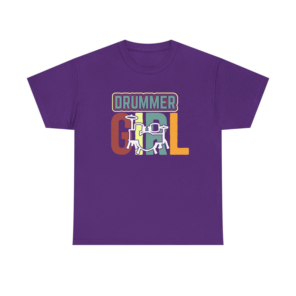 Drummer Gal T-Shirt - Retro Vintage Drum Player Tee Shirt for Women & Girls
