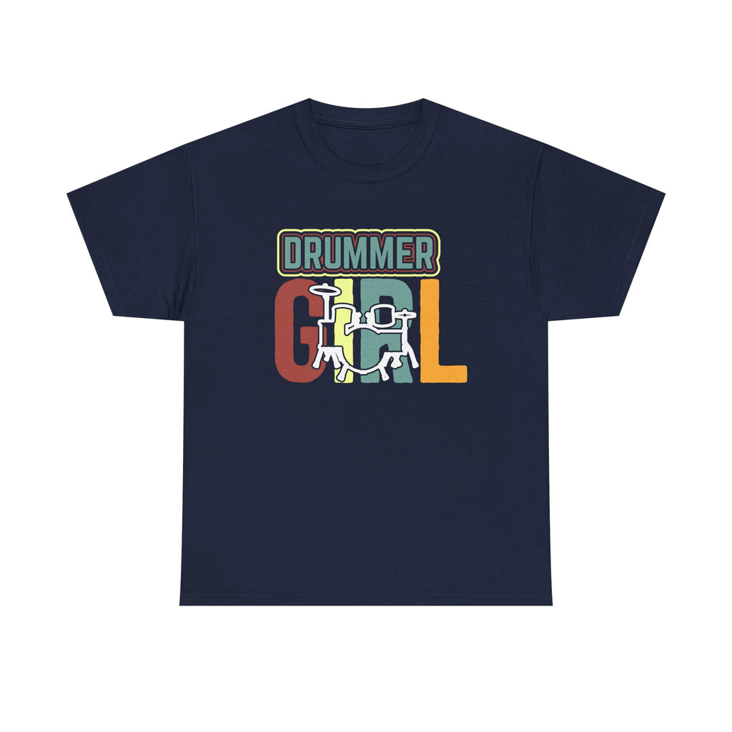 Drummer Gal T-Shirt - Retro Vintage Drum Player Tee Shirt for Women & Girls