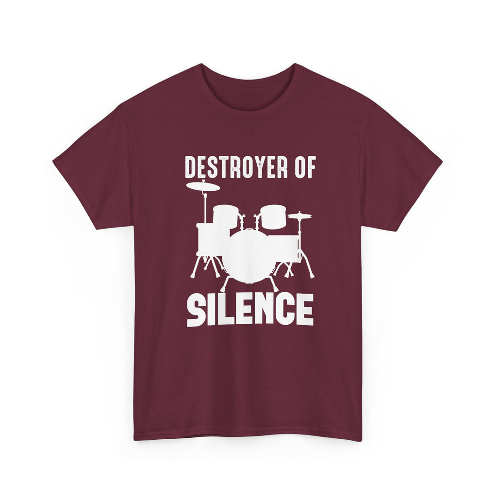 Drummer T-Shirt - Destroyer of Silence"- - Funny Drum Set Tee Shirt NEW