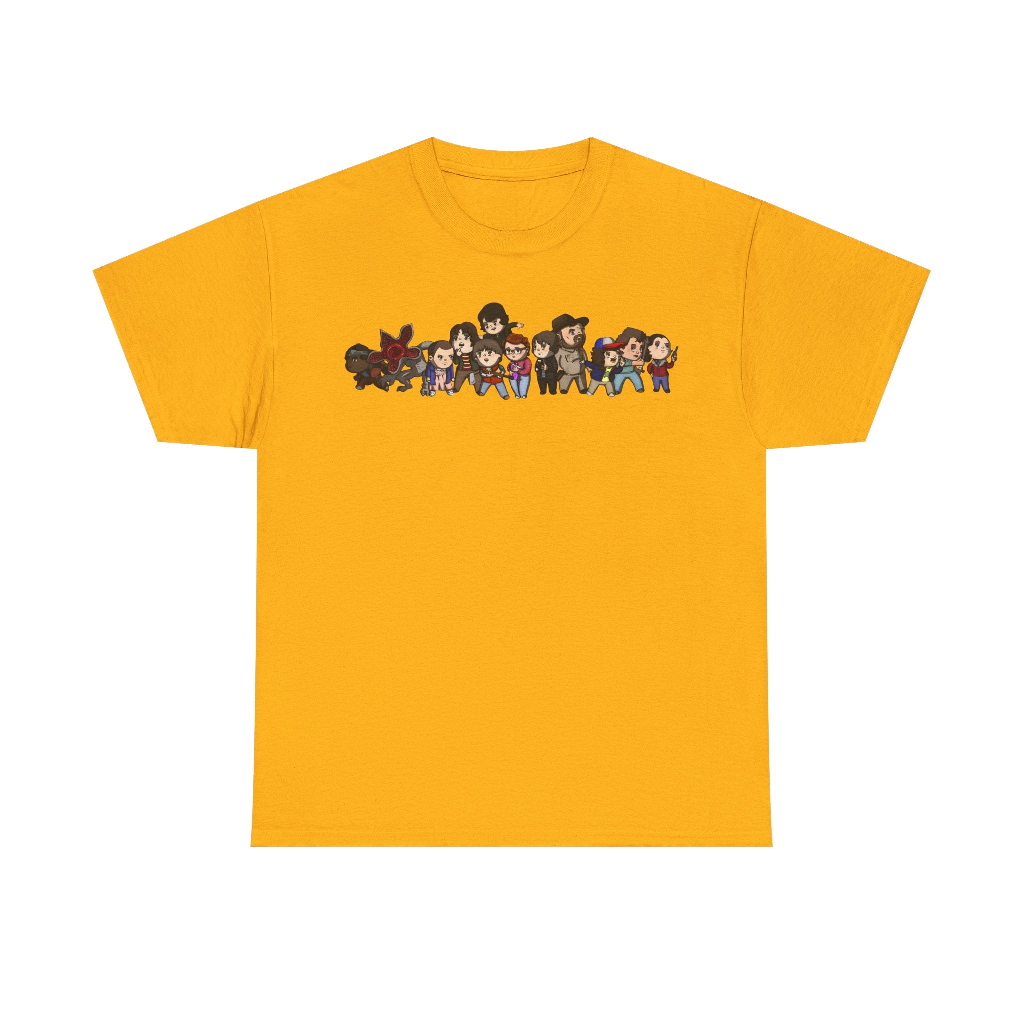 Chibi Stranger Things Character Lineup T-Shirt - Graphic Tee Shirt - NEW