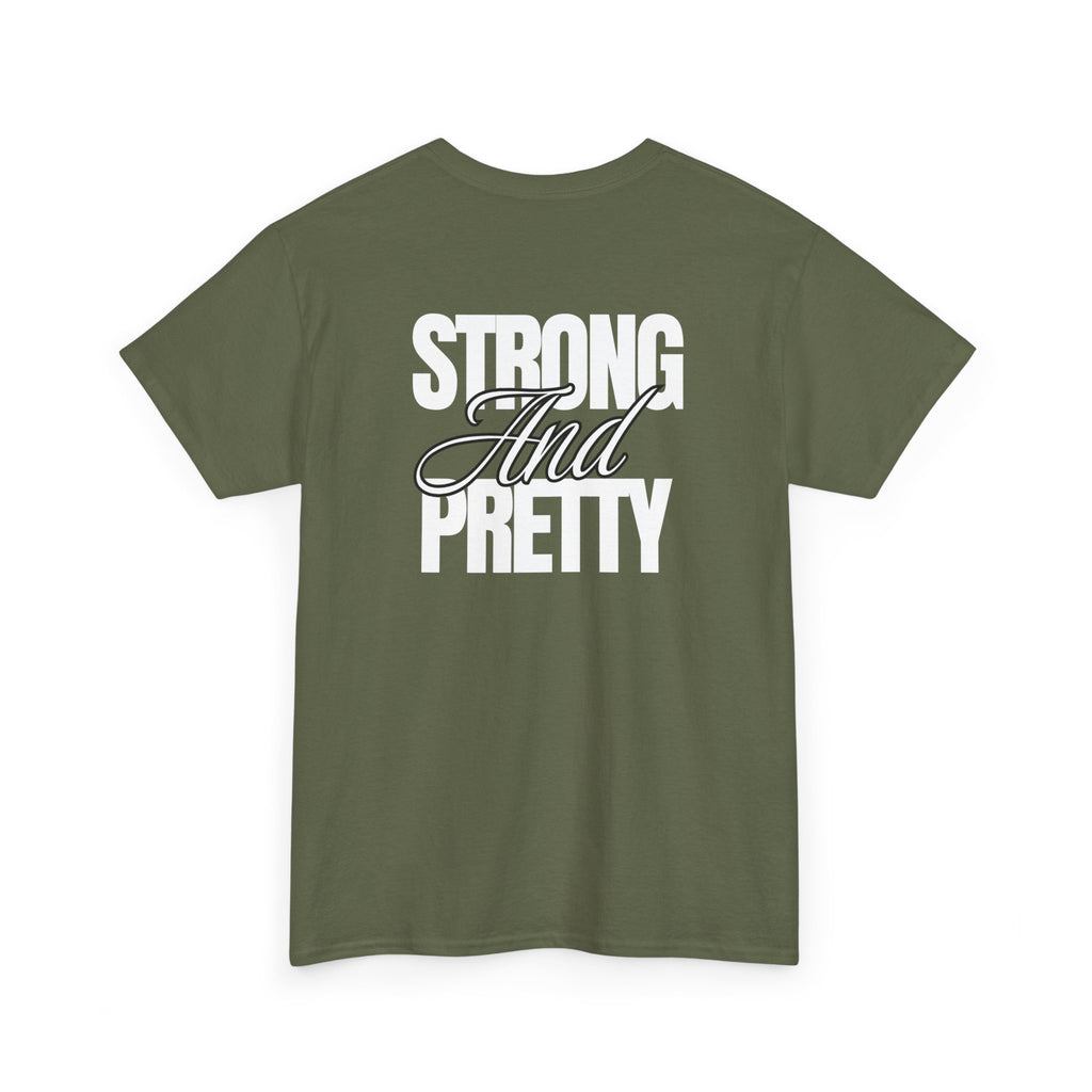 Strong And Pretty T-Shirt -  Funny Gyn Tee Shirt - Gymenix Workout Top With Back Print