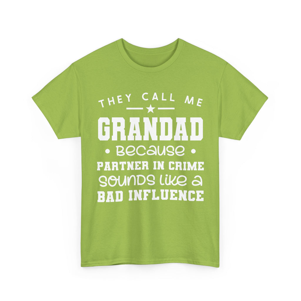 They Call Me Grandad Partner In Crime Tee Shirt - Funny T-Shirt Gift For Grandad Grandpa NEW