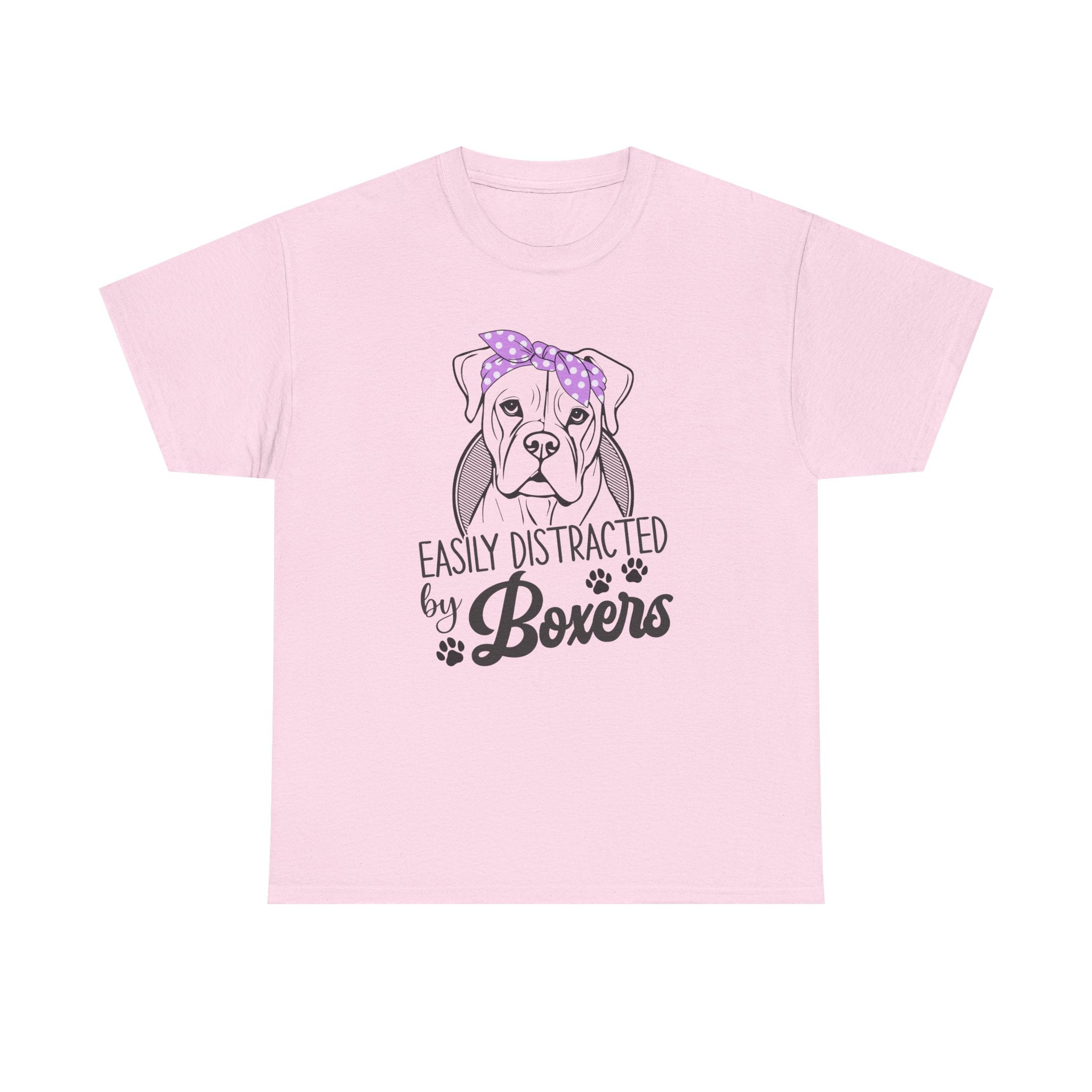 Easily Distracted By Boxers Tee Shirt - Boxer Dog Lover T-shirt  - Funny Dow Owner Gift NEW