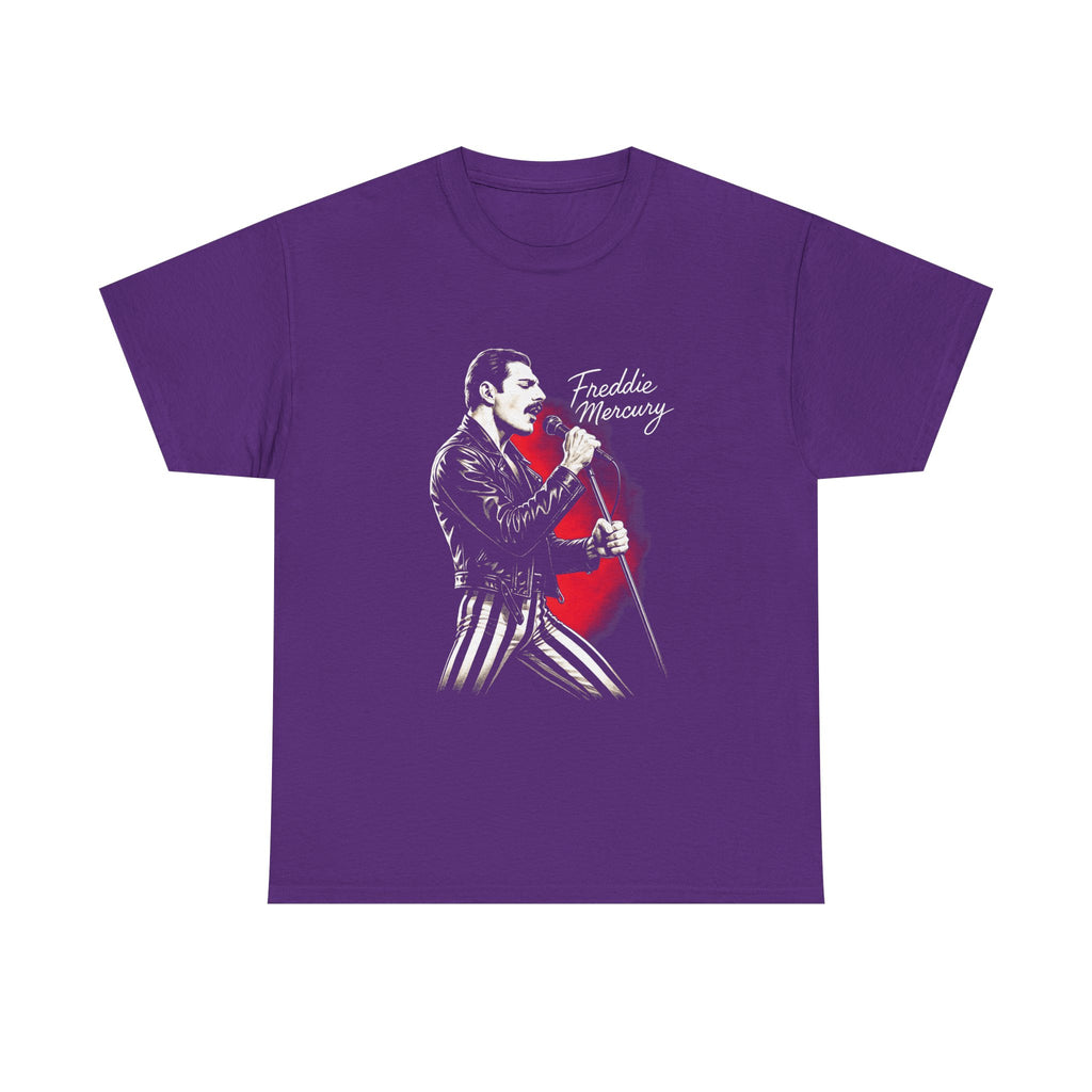 Freddy Mercury Red Heart Graphic T-Shirt - Retro Vintage Queen Band T-Shirt - NEW
