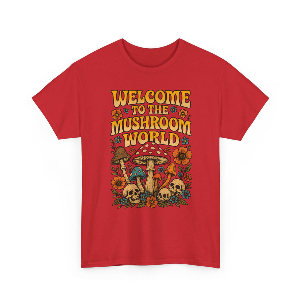 Mushroom World T-Shirt - Retro - Welcome to the Mushroom World - Graphic Tee Shirt Forager Gift