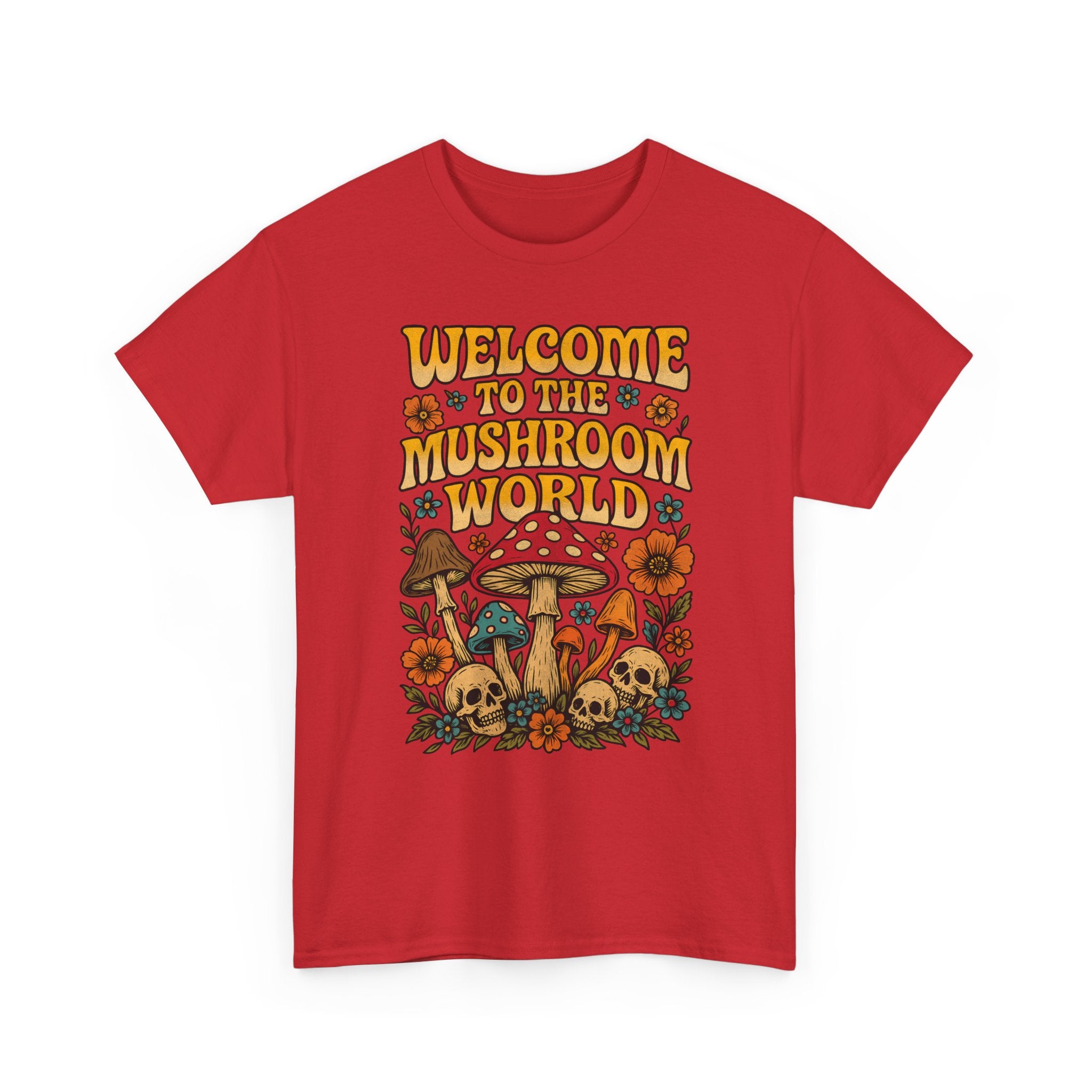 Mushroom World T-Shirt - Retro - Welcome to the Mushroom World - Graphic Tee Shirt Forager Gift