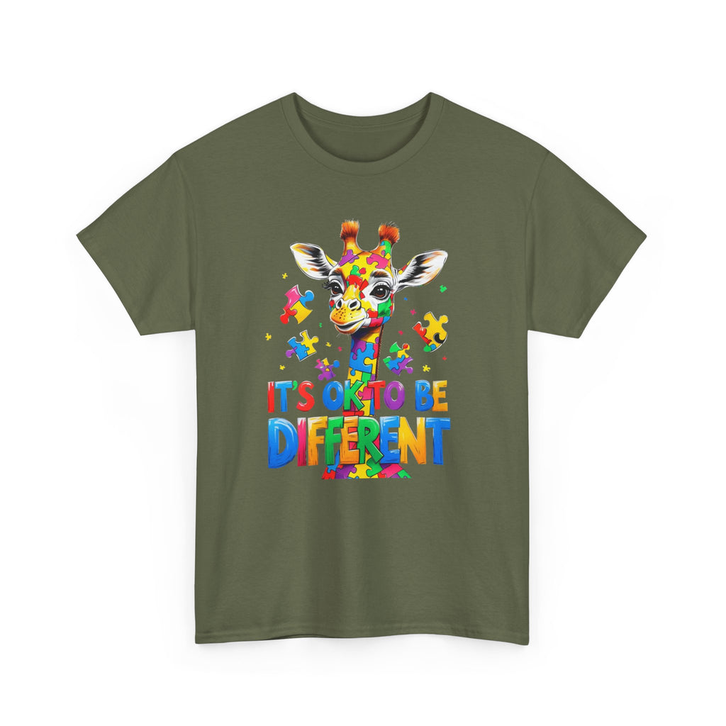 It's OK To Be Different Giraffe Tee Shift - Autism ADHD ASD Aspergers Awareness T Shirt - Gift