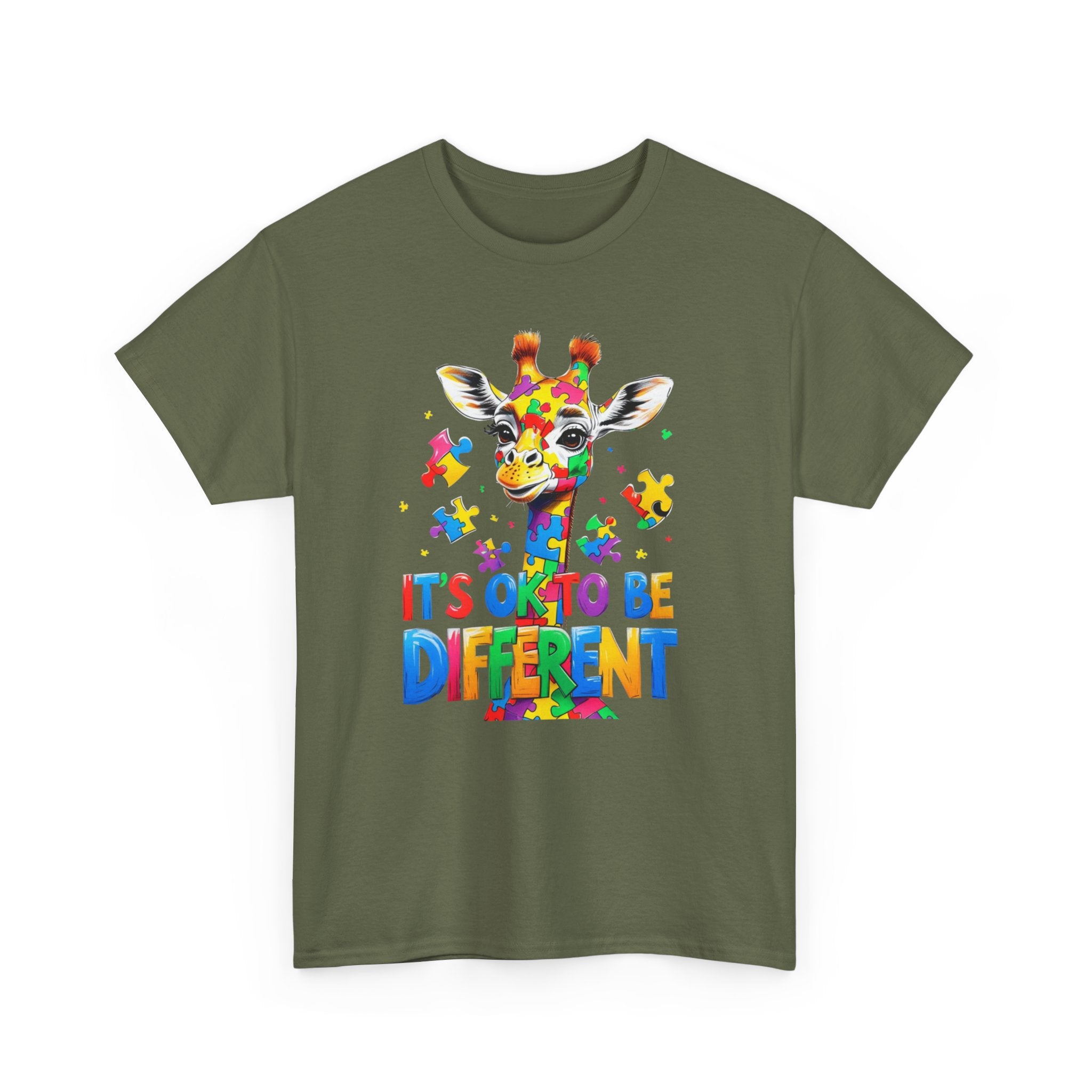 It's OK To Be Different Giraffe Tee Shift - Autism ADHD ASD Aspergers Awareness T Shirt - Gift