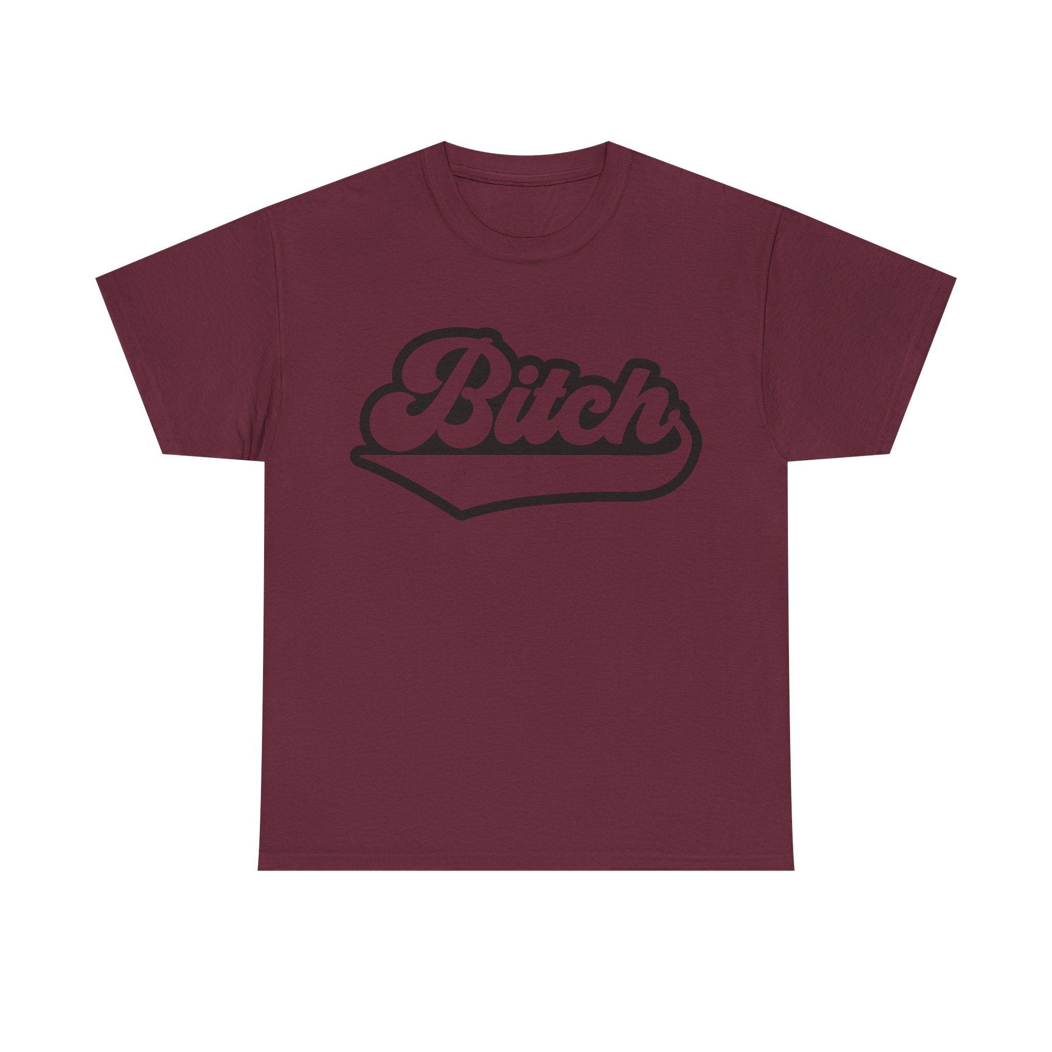Graphic Tee - Bitch - Funny Rude Adult Script Logo T‑Shirt Gift for Her