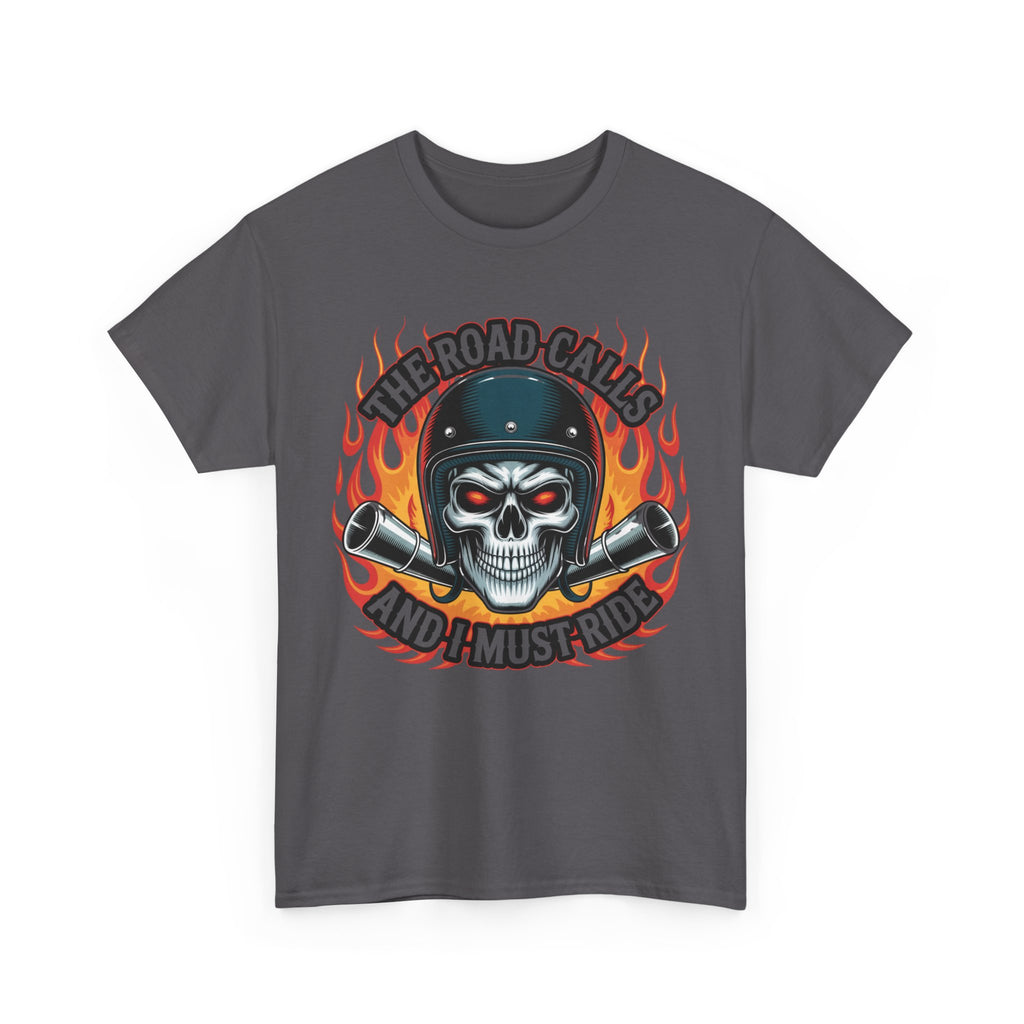 Biker T-Shirt - The Road Calls And I Must Ride - Motorcycle Tee Shirt Gift For Bikers and Harley Bike Enthusiasts