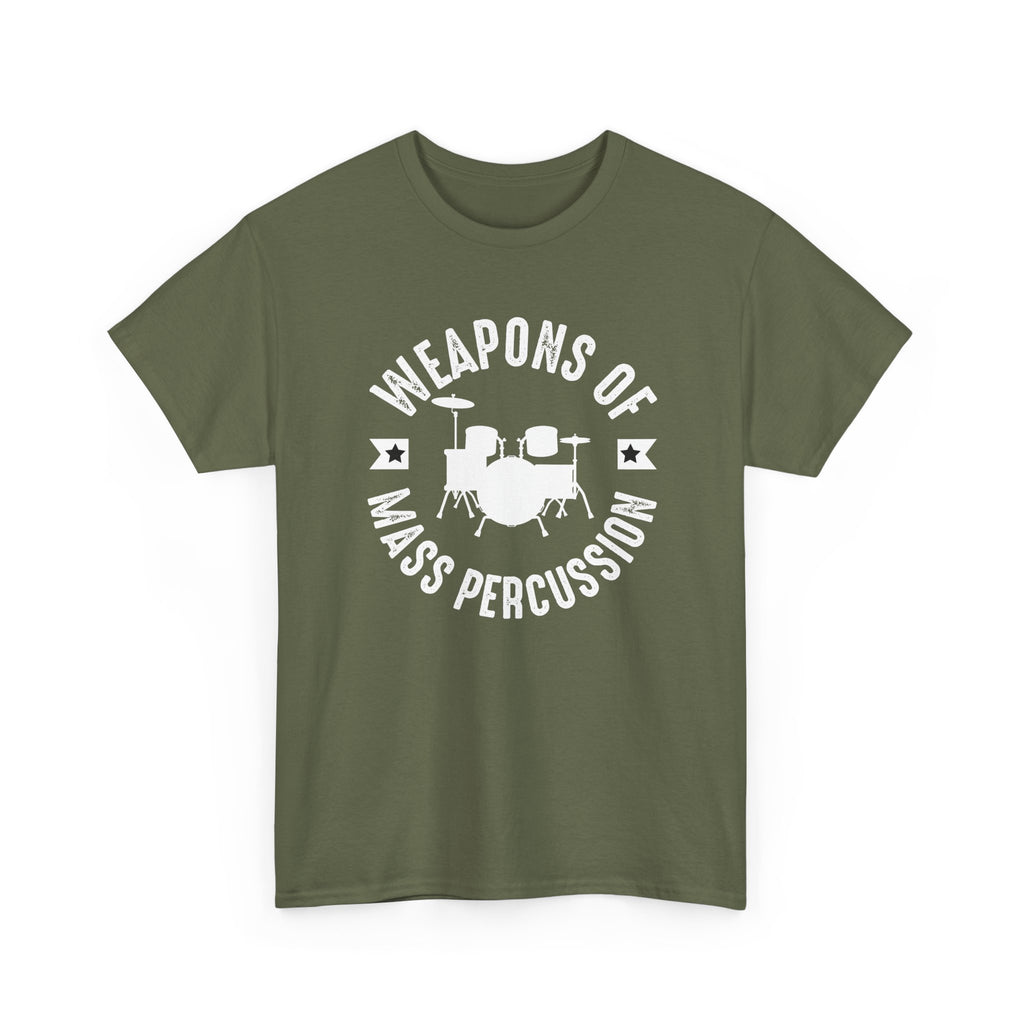 Weapons of Mass Percussion - Funny T-Shirt Gift for Drumers - Drum Kit Tee Shirt