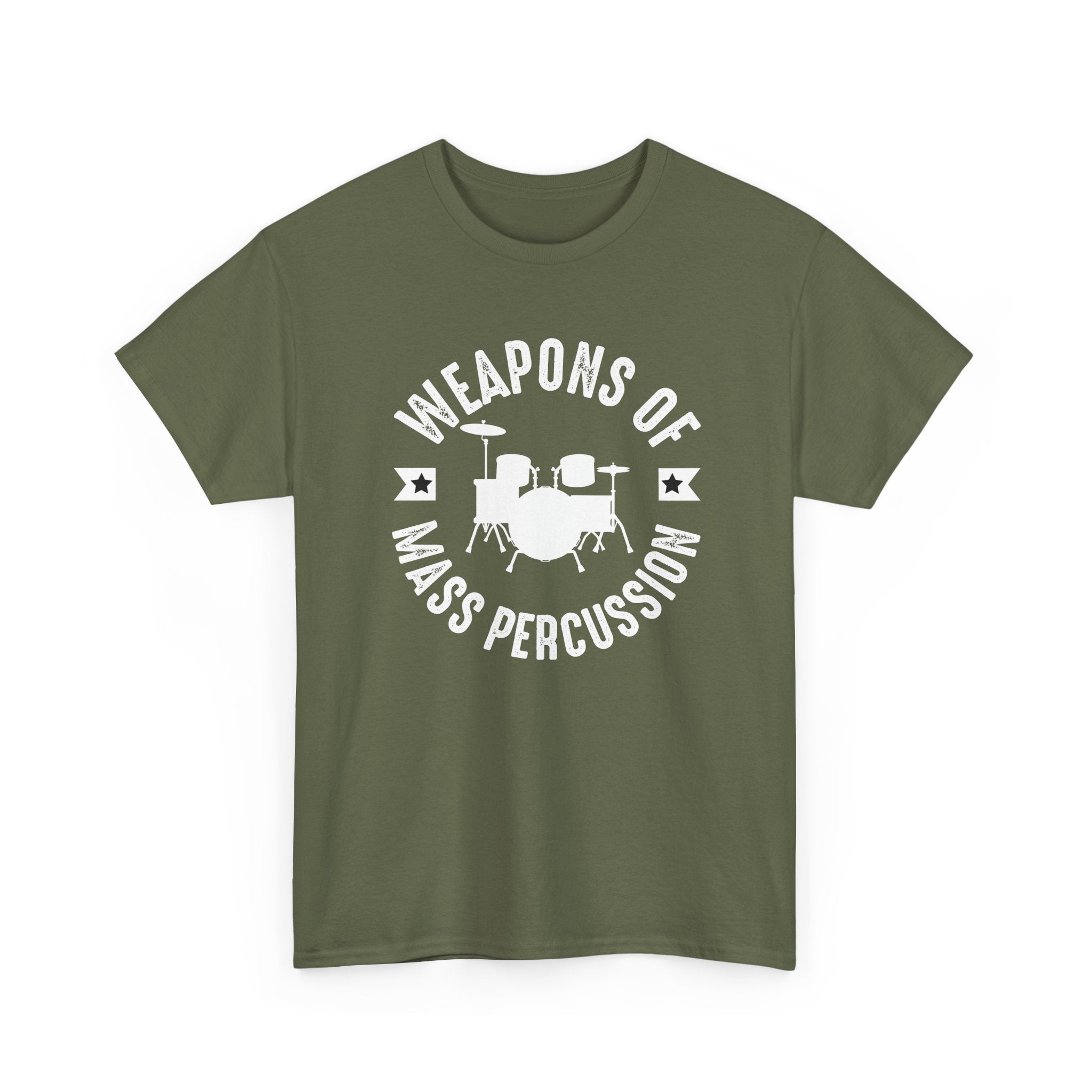 Weapons of Mass Percussion - Funny T-Shirt Gift for Drumers - Drum Kit Tee Shirt