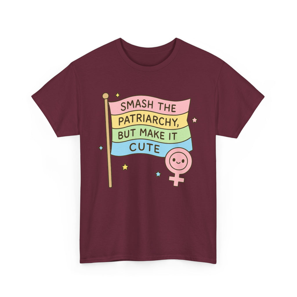 Funny Feminism T-Shirt - Smash The Patriachy But Make It Cute - Tee Shirt Gift For Strong Women Feminist - Anti Patriachy