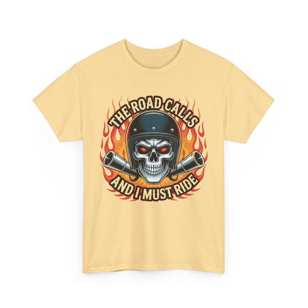 Biker T-Shirt - The Road Calls And I Must Ride - Motorcycle Tee Shirt Gift For Bikers and Harley Bike Enthusiasts