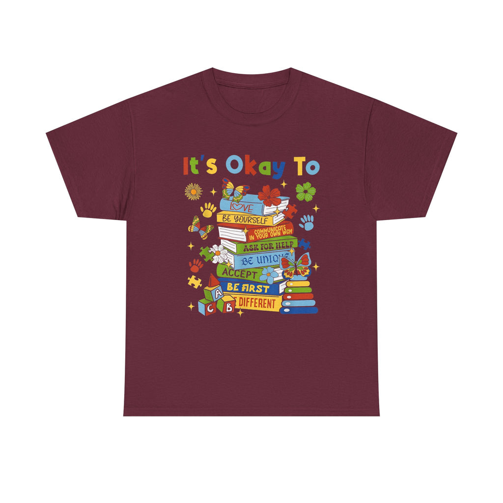 It's Okay To Learn Children’s T-Shirt - Positive Classroom / Autism ADHD Tee NEW