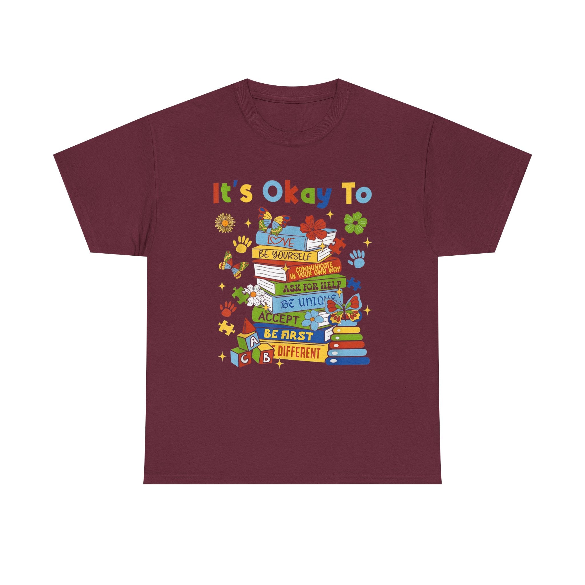 It's Okay To Learn Children’s T-Shirt - Positive Classroom / Autism ADHD Tee NEW