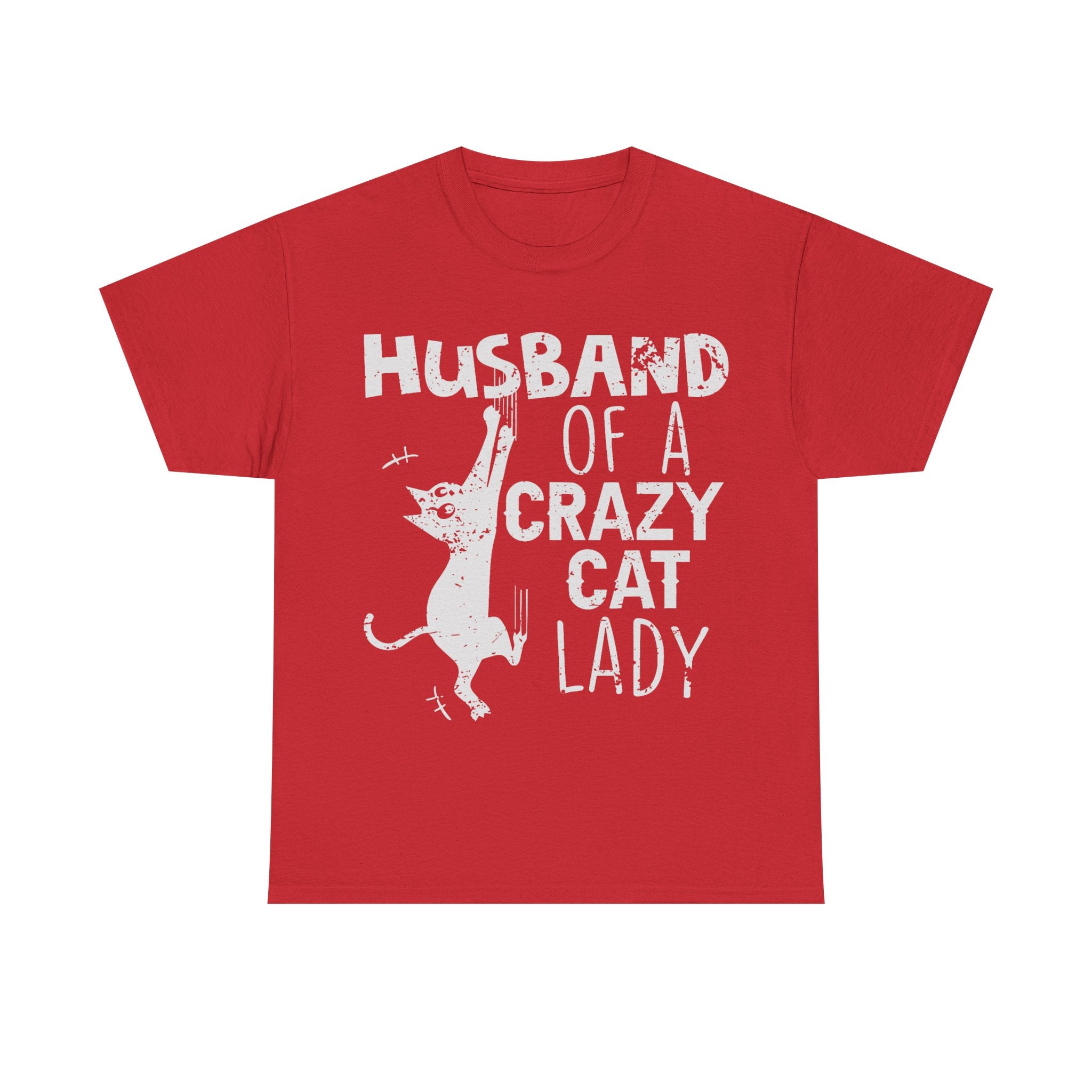 Husband Of A Crazy Cat Lady Tee Shirt - Cat Owner T-Shirt - Gift For Cat Lovers NEW