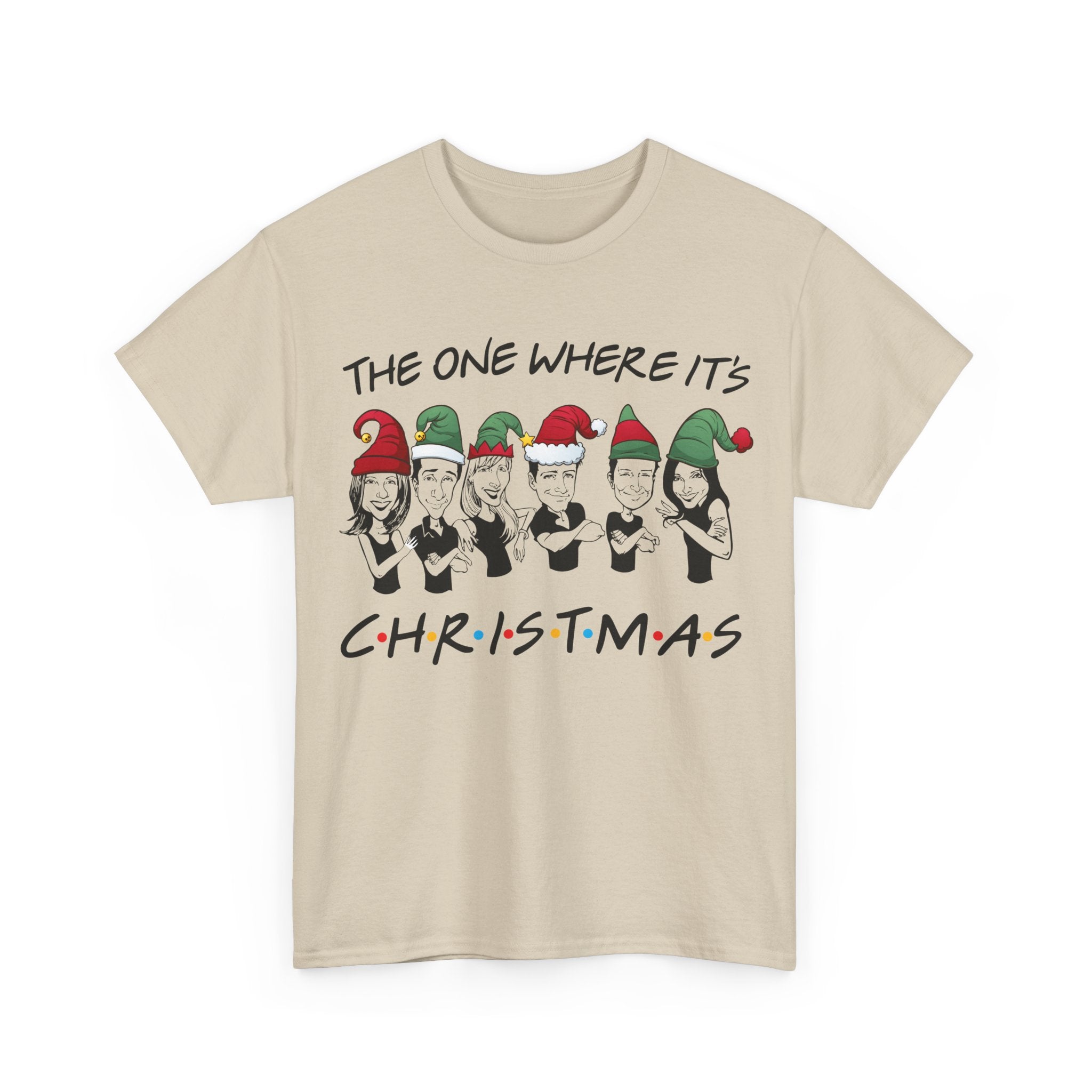 Friends Christmas T-Shirt - The One Where It's Christmas - Holiday Gift Tee Shirt - NEW
