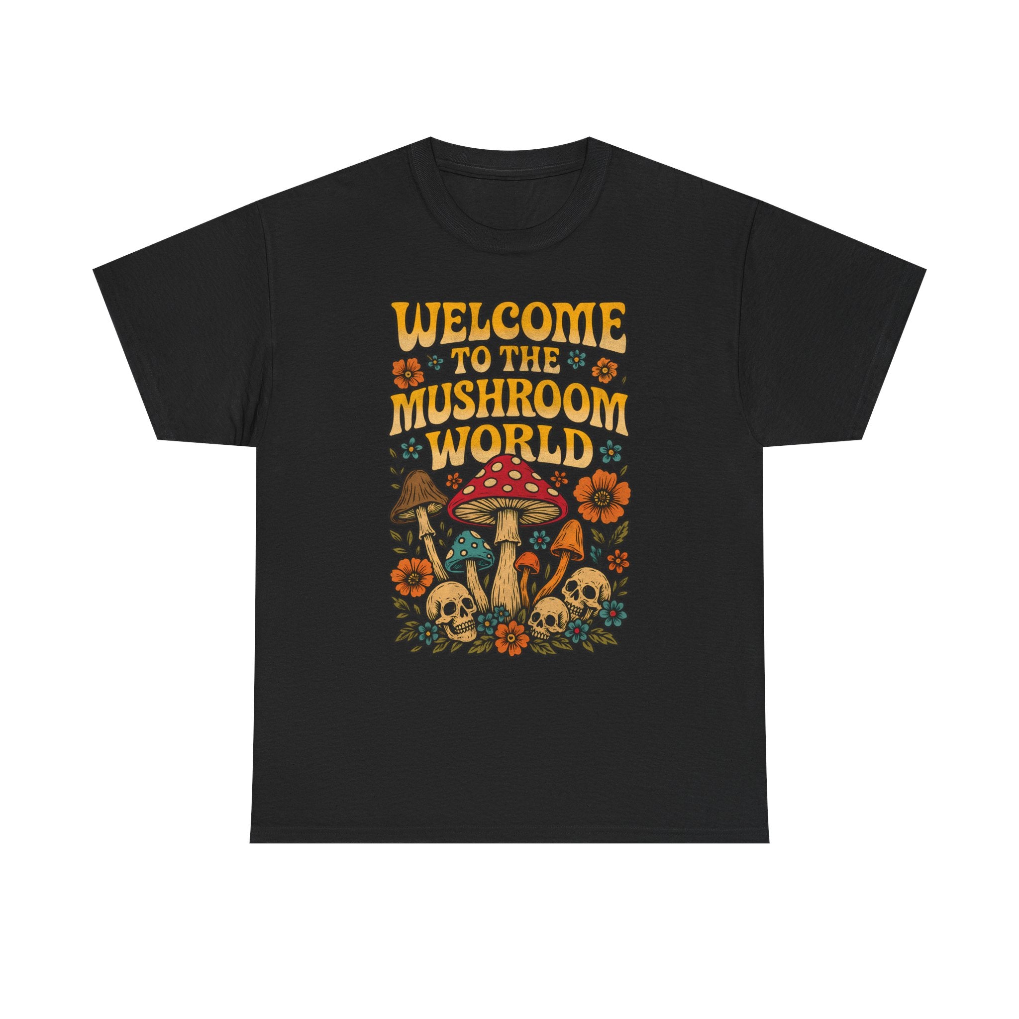 Mushroom World T-Shirt - Retro - Welcome to the Mushroom World - Graphic Tee Shirt Forager Gift