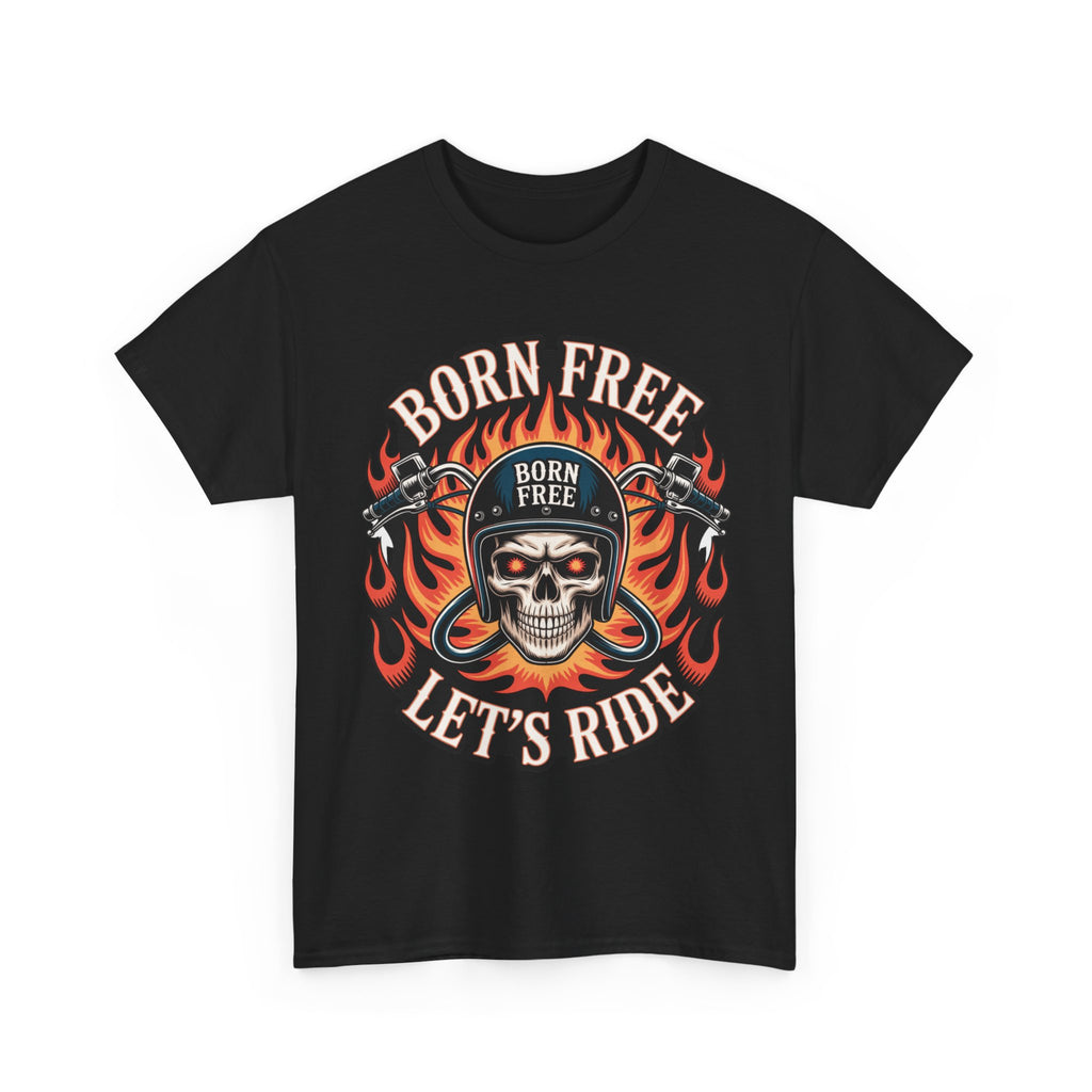 Biker T-Shirt - Born Free Lets Ride - Tee Shirt For Bikers And Motorcycle Enthusiasts NEW