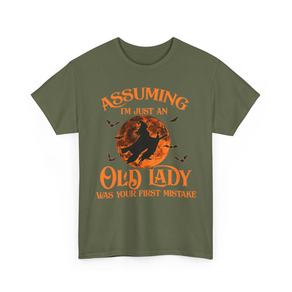 Witch T Shirt - Assuming Im Just An Old Lady Is Your First Mistake - Funny T-Shirt For Witches