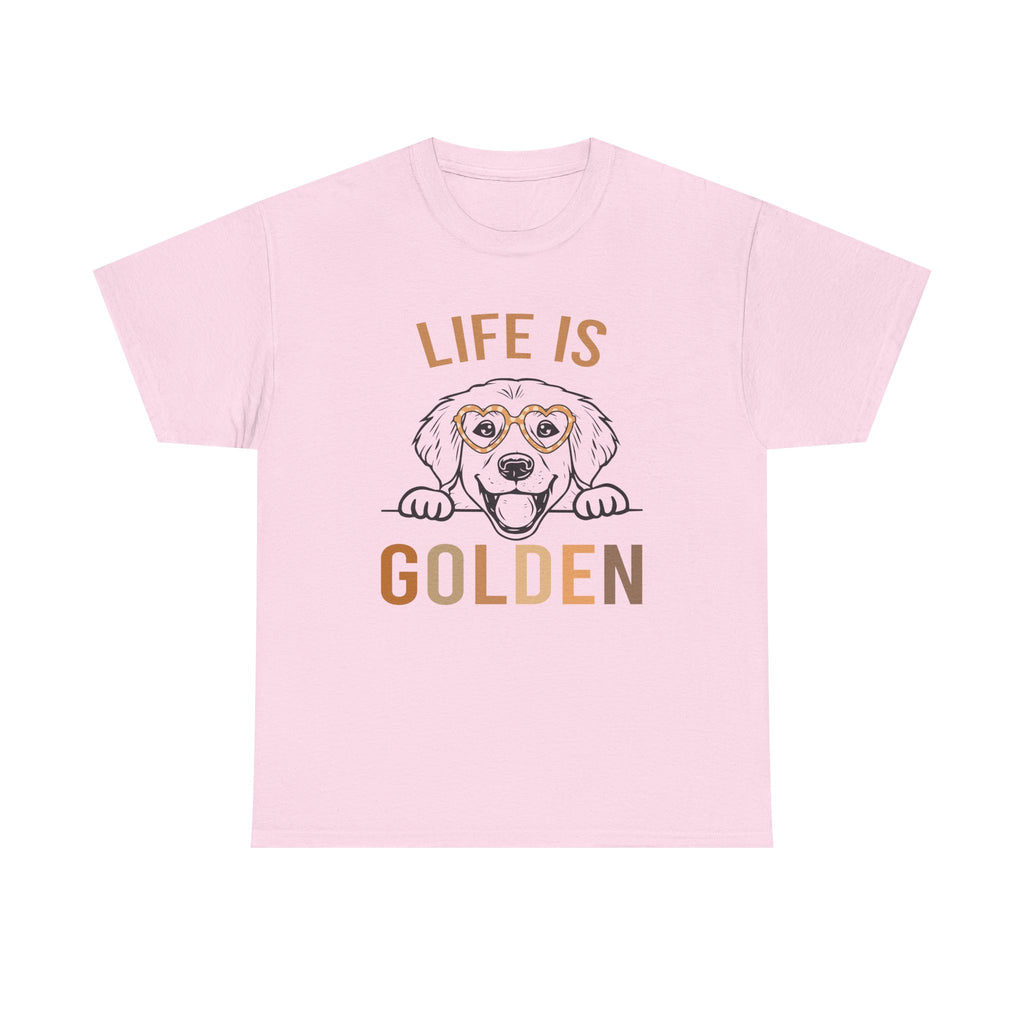 Life Is Golden Tee Shirt - Gift For Golden Retriever  Dog Owners - Labrador Golden Retriever Dogs - T-Shirt NEW