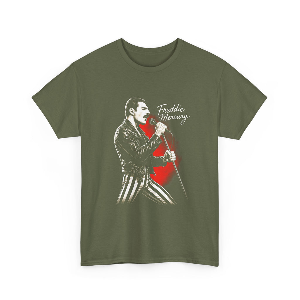 Freddy Mercury Red Heart Graphic T-Shirt - Retro Vintage Queen Band T-Shirt - NEW