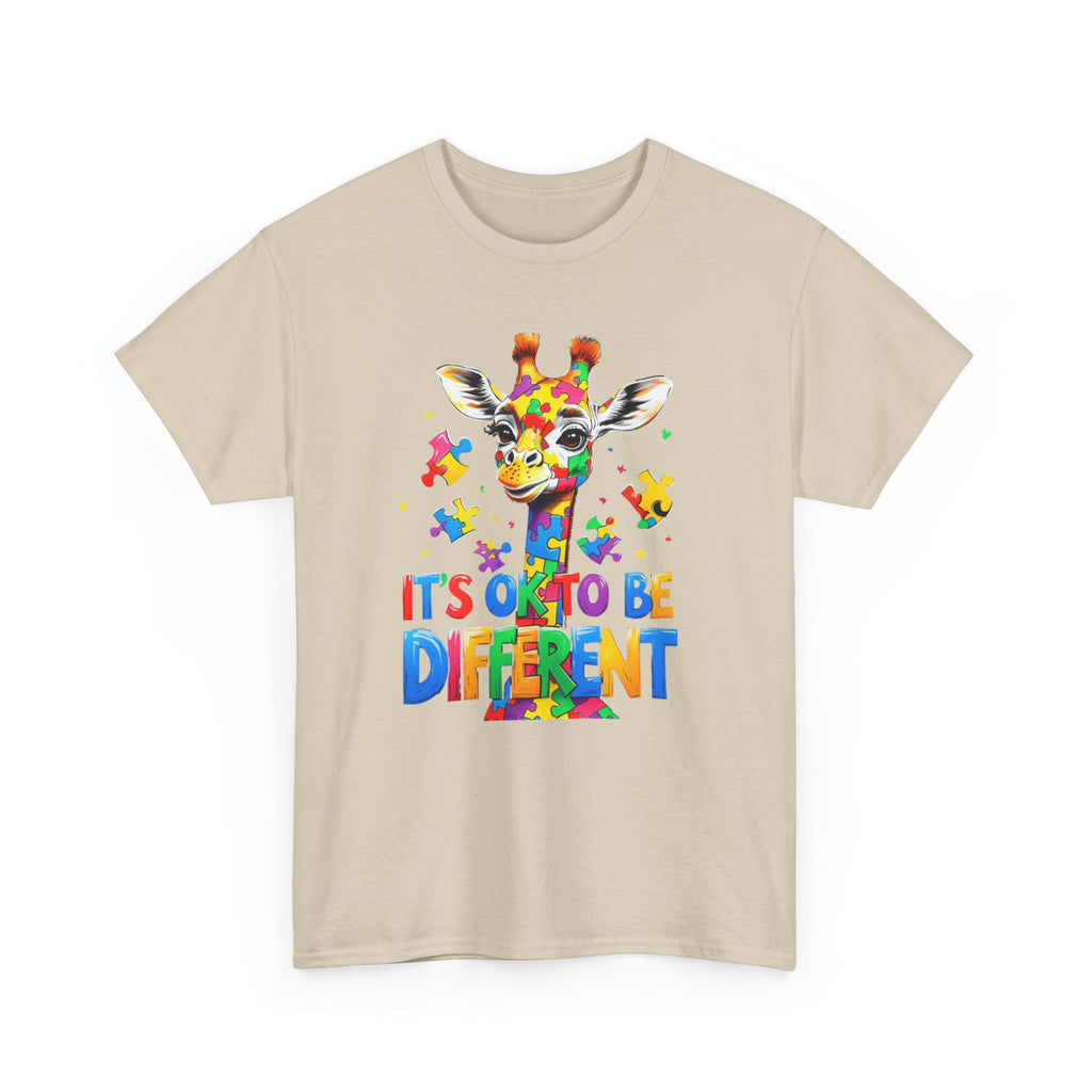 It's OK To Be Different Giraffe Tee Shift - Autism ADHD ASD Aspergers Awareness T Shirt - Gift
