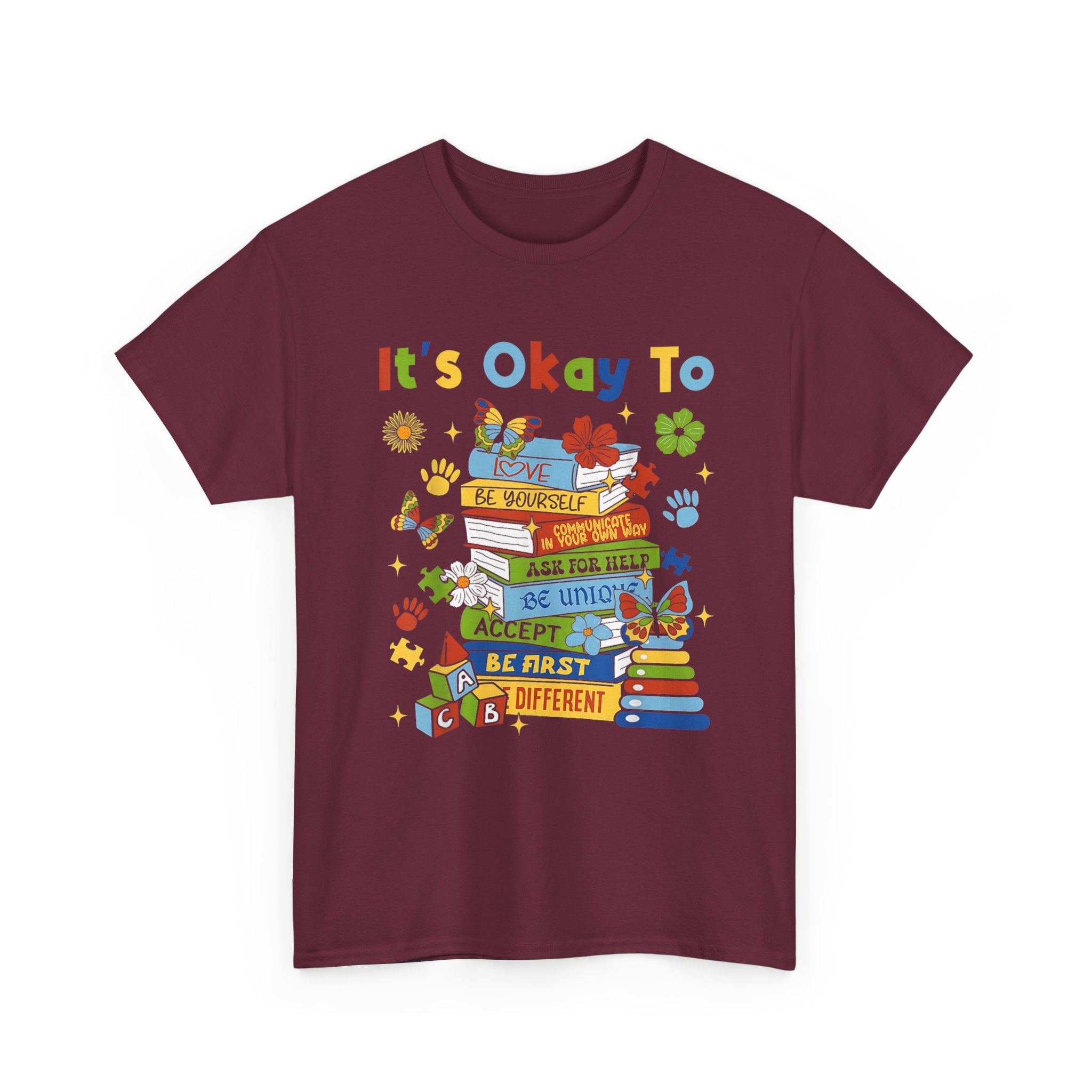 It's Okay To Learn Children’s T-Shirt - Positive Classroom / Autism ADHD Tee NEW