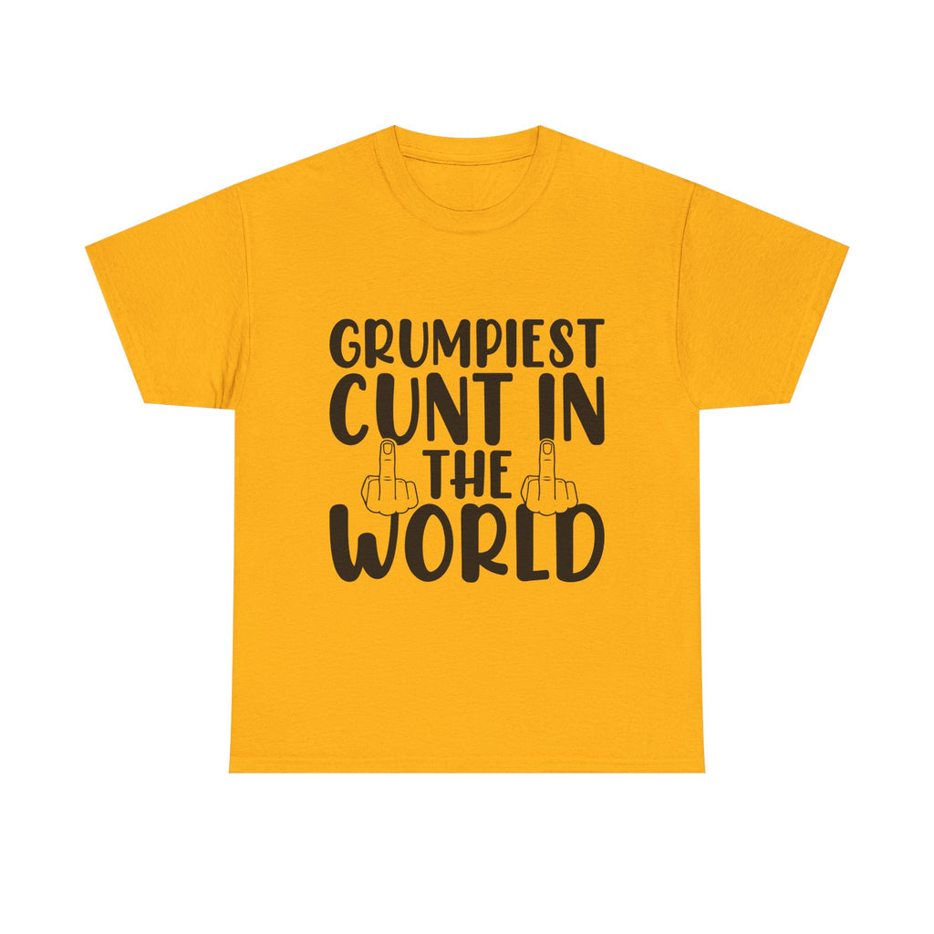 Funny Tee - Grumpiest C*nt in the World - Offensive Funny Sarcastic Middle Finger Shirt Dad Gift