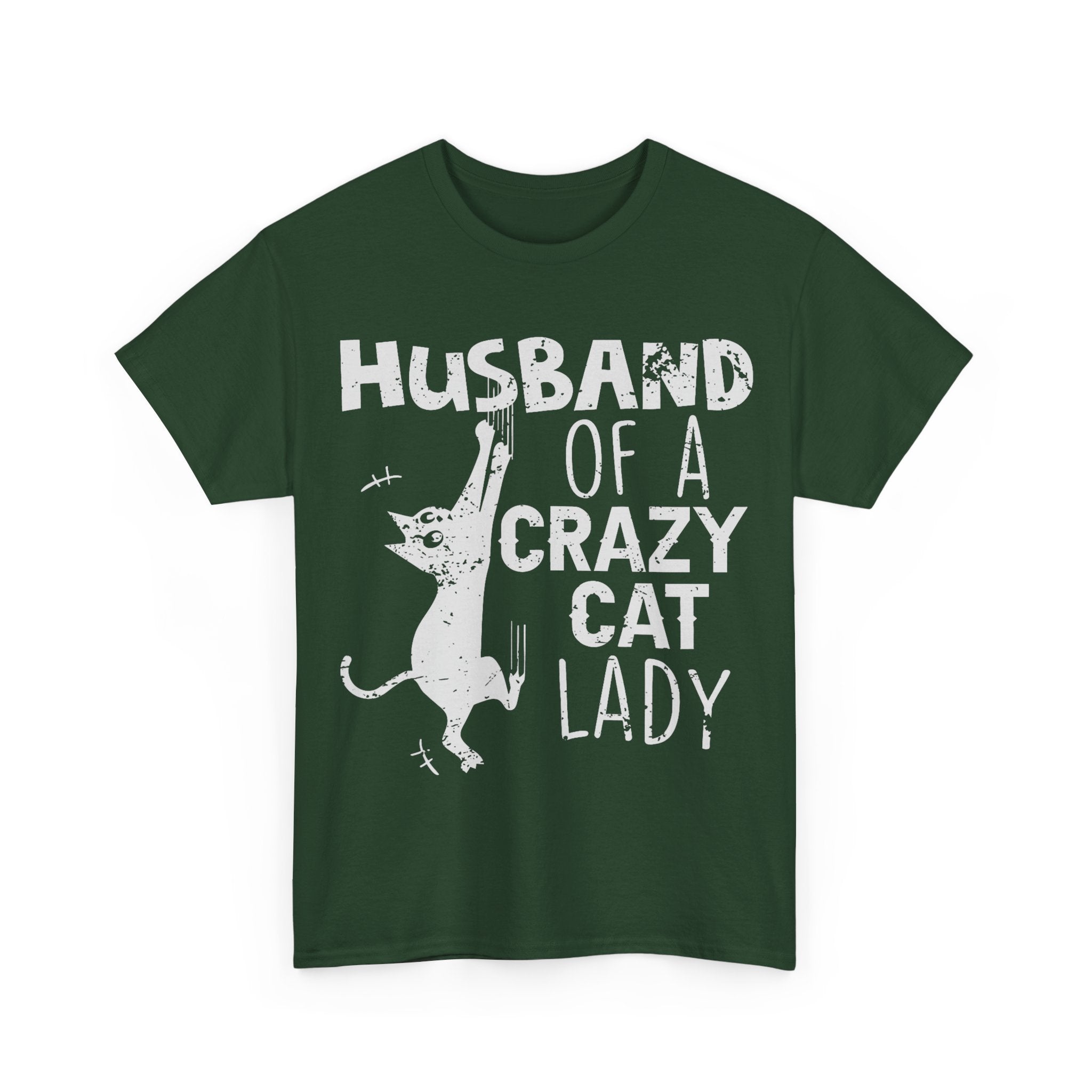 Husband Of A Crazy Cat Lady Tee Shirt - Cat Owner T-Shirt - Gift For Cat Lovers NEW