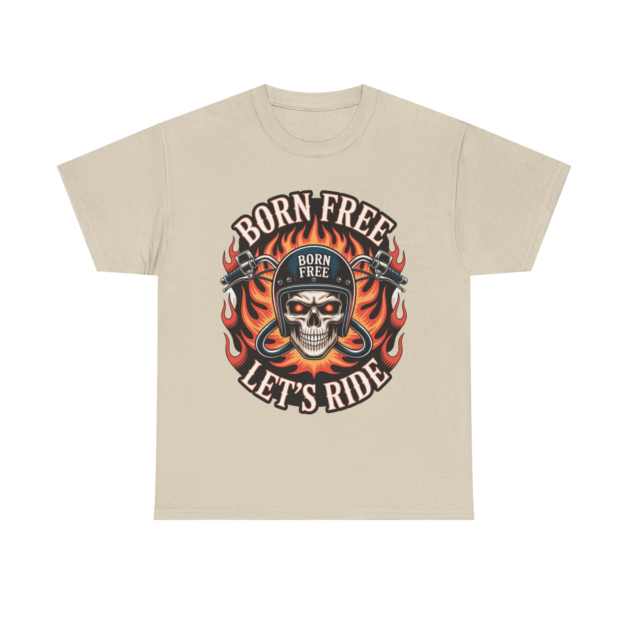 Biker T-Shirt - Born Free Lets Ride - Tee Shirt For Bikers And Motorcycle Enthusiasts NEW