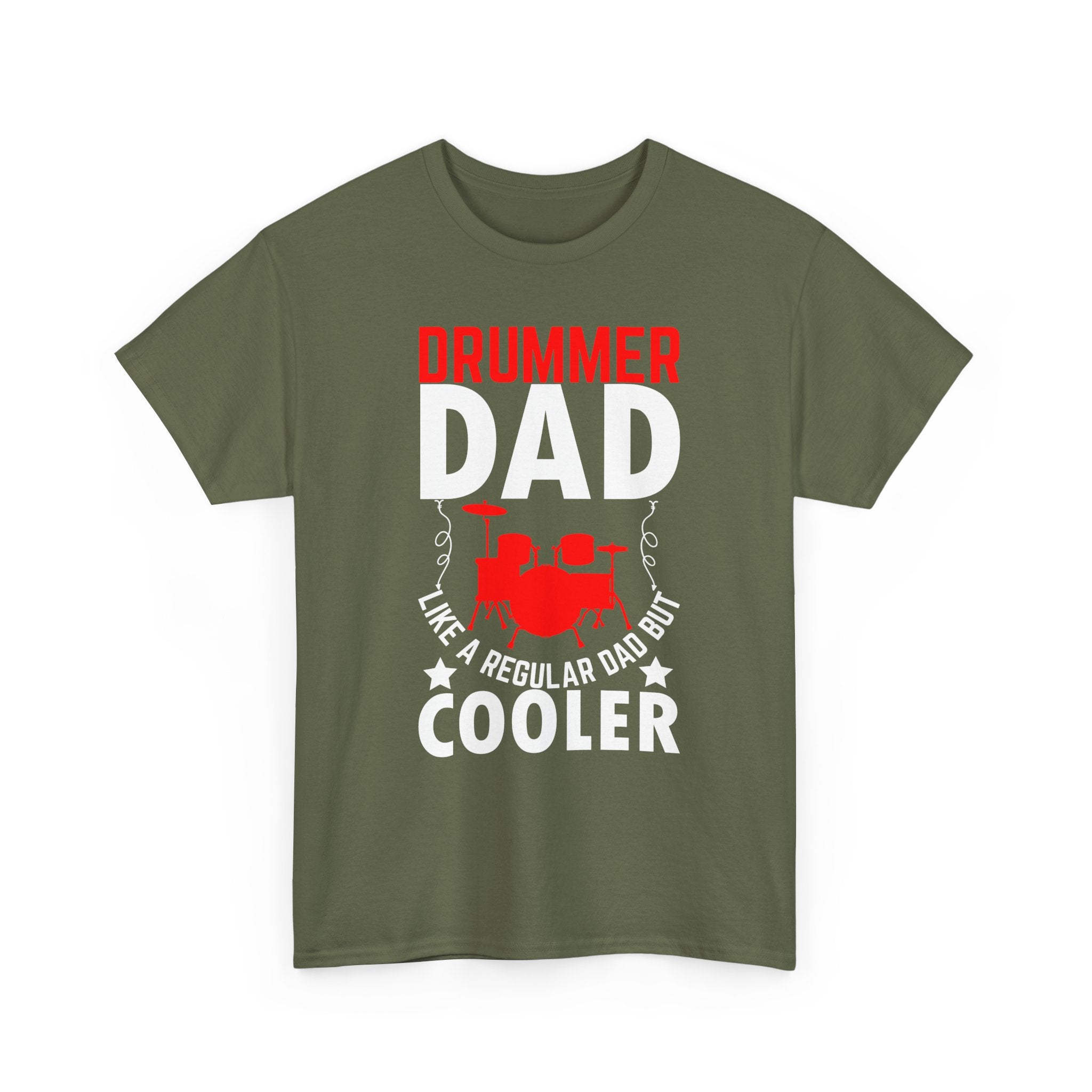 Drummer Dad T-Shirt - Like a Regular Dad but Cooler - Drum Tee Shirt for Father’s Day Birthday