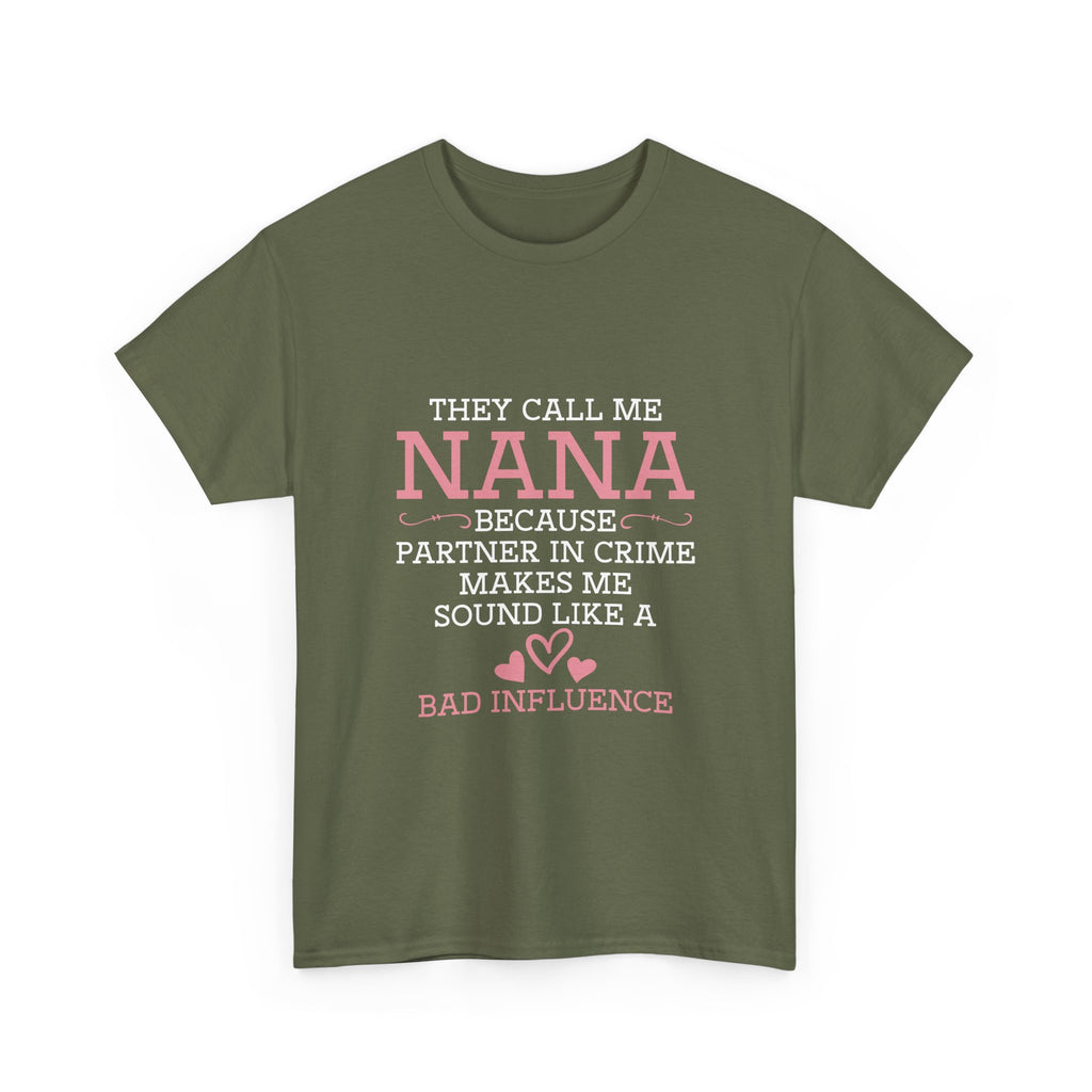 Nana Partner In Crime Tee Shirt - Funny Gift T-Shirt For Nanna Grandmother Grandma