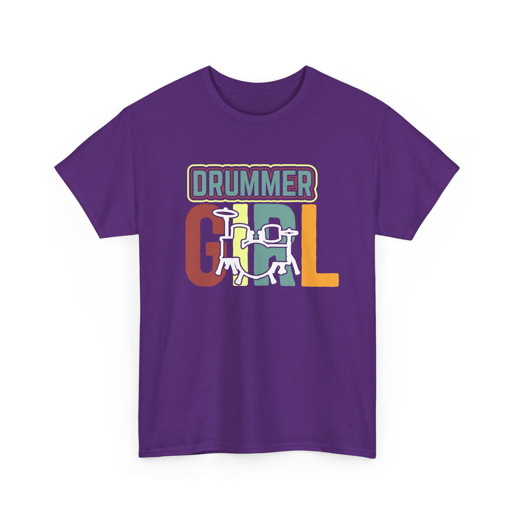 Drummer Gal T-Shirt - Retro Vintage Drum Player Tee Shirt for Women & Girls