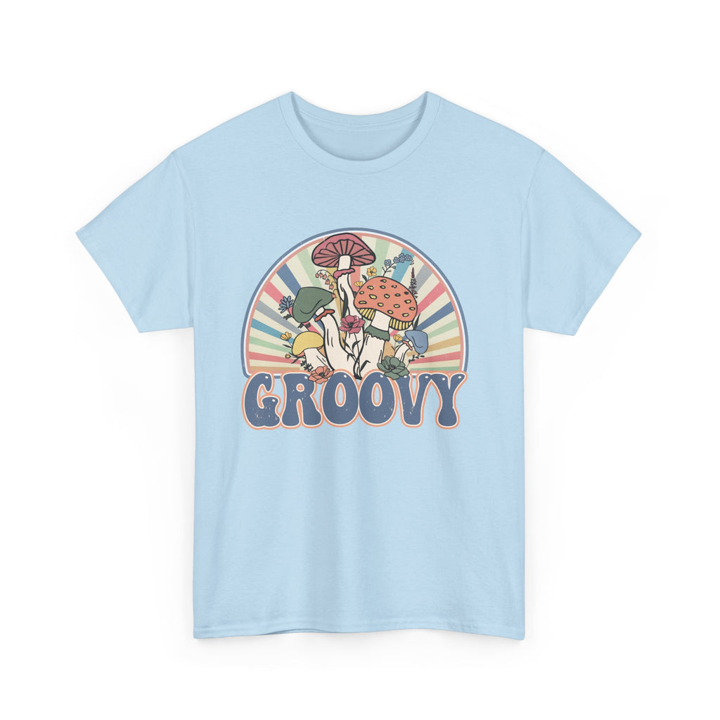 Groovy Mushroom T-Shirt - Retro Rainbow Magic Mushroom Tee Shirt Forager Gift