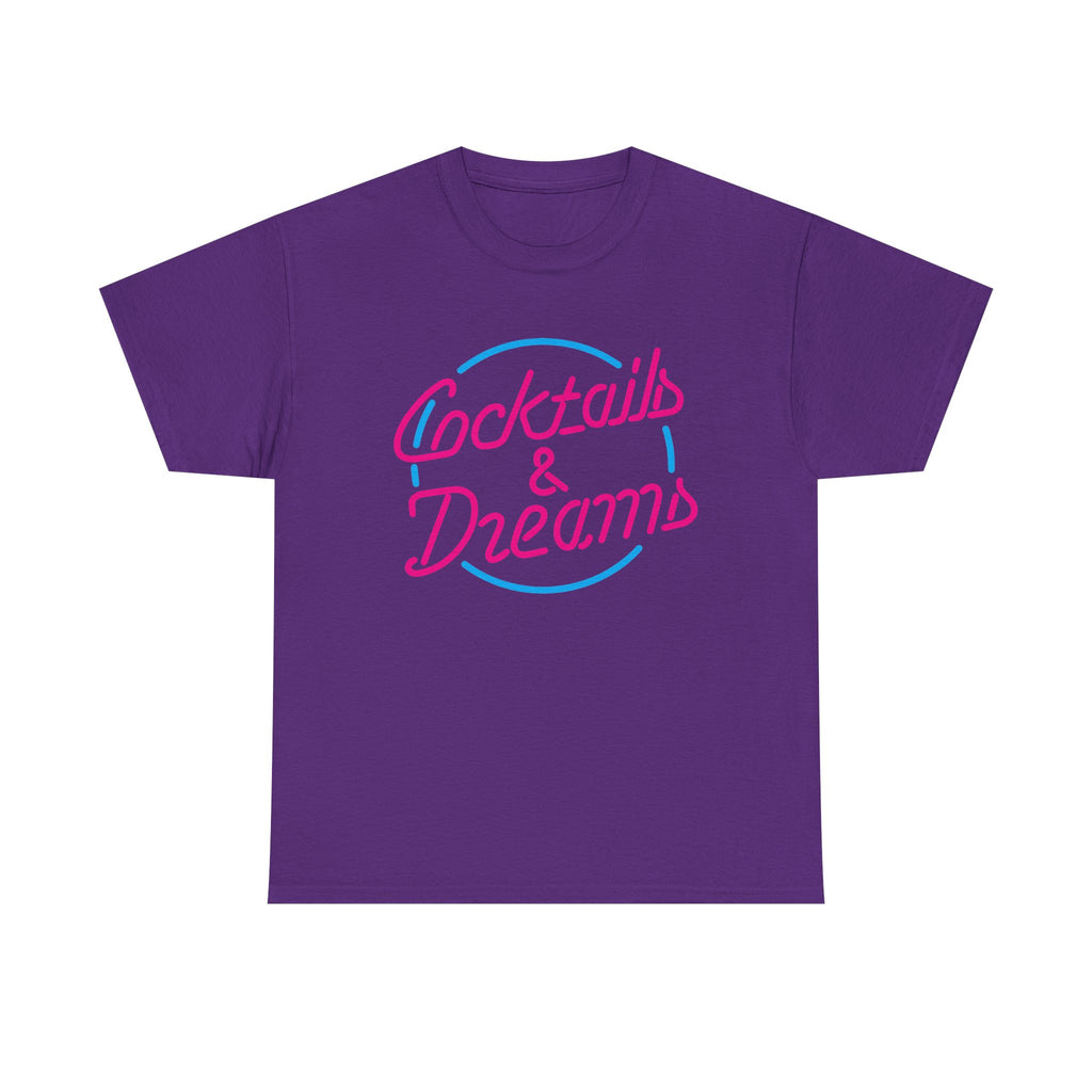 Cocktails & Dreams T-Shirt - 90s Retro Neon Cocktail Movie Tee Shirt - NEW