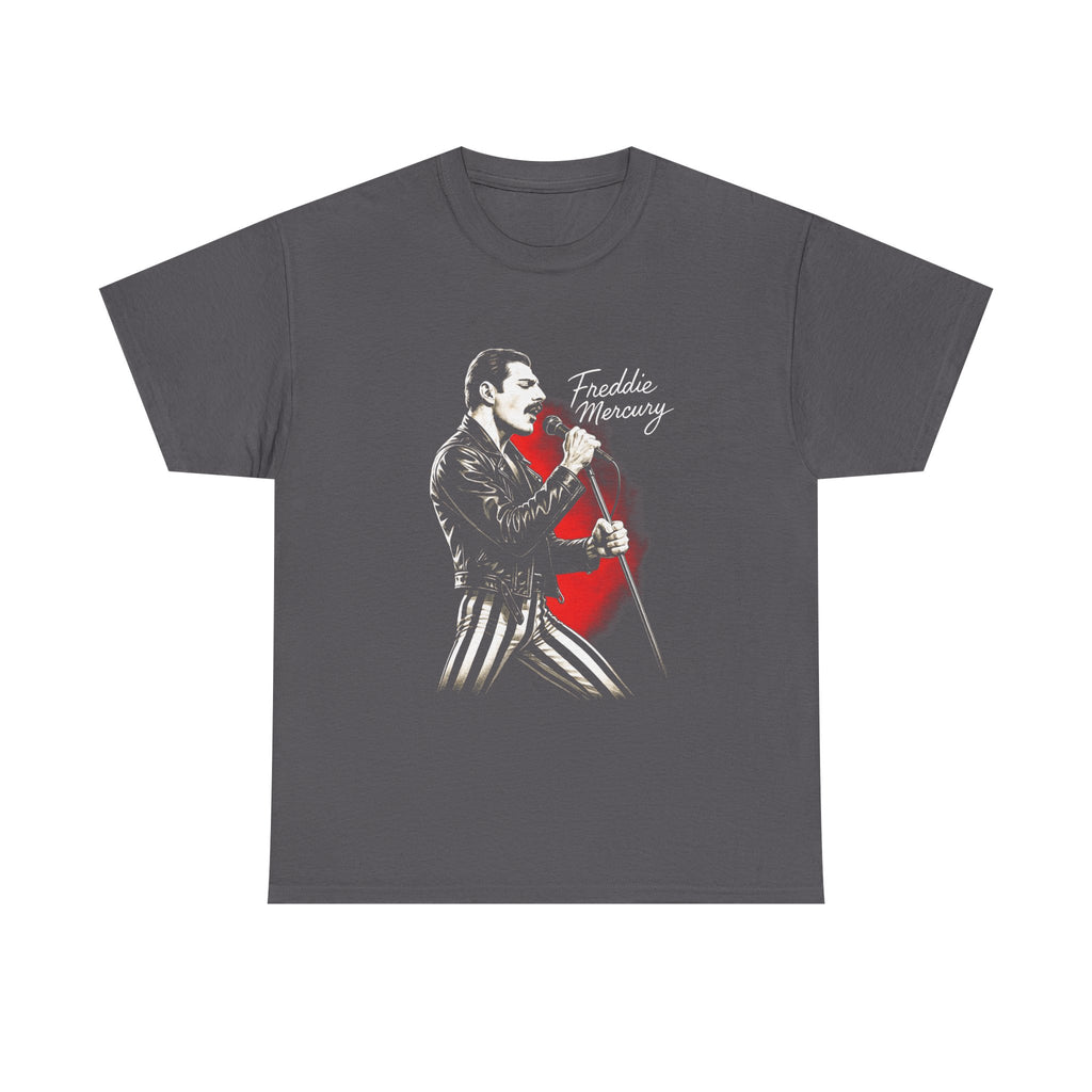 Freddy Mercury Red Heart Graphic T-Shirt - Retro Vintage Queen Band T-Shirt - NEW