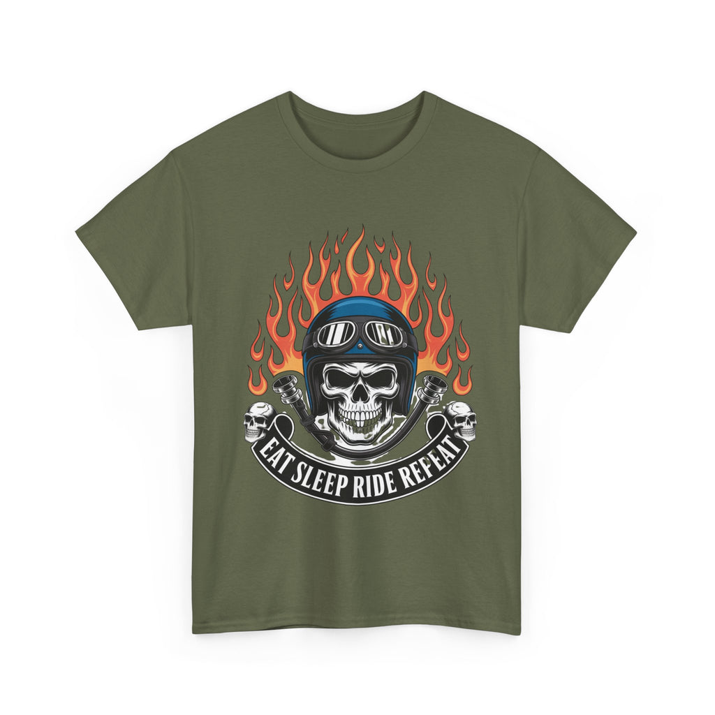 Biker T-Shirt - Eat Sleep Ride Repeat - Tee Shirt For Bikers - Gift For Motorcycle Enthusiasts - NEW