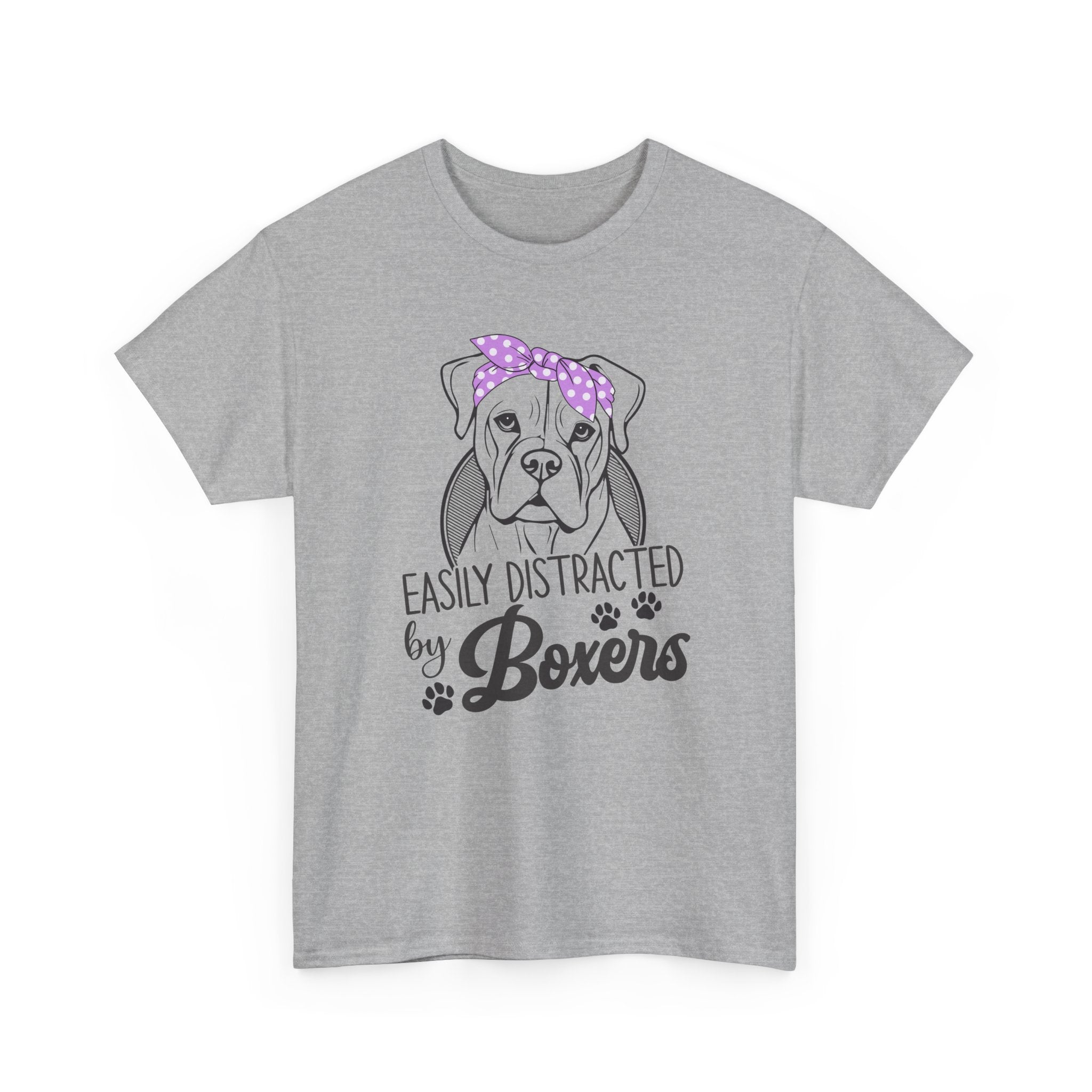 Easily Distracted By Boxers Tee Shirt - Boxer Dog Lover T-shirt  - Funny Dow Owner Gift NEW
