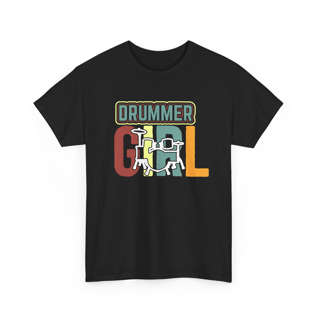 Drummer Gal T-Shirt - Retro Vintage Drum Player Tee Shirt for Women & Girls