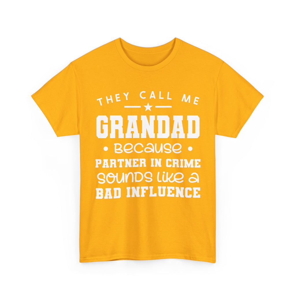 They Call Me Grandad Partner In Crime Tee Shirt - Funny T-Shirt Gift For Grandad Grandpa NEW